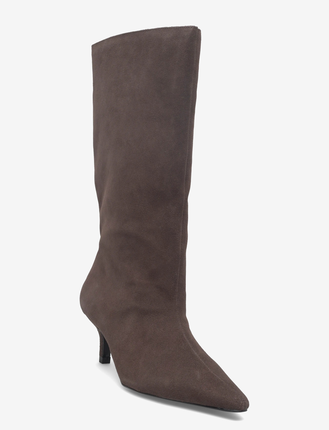 Mango - Suede kitten-heel boots - knähöga stövlar - dark brown - 0