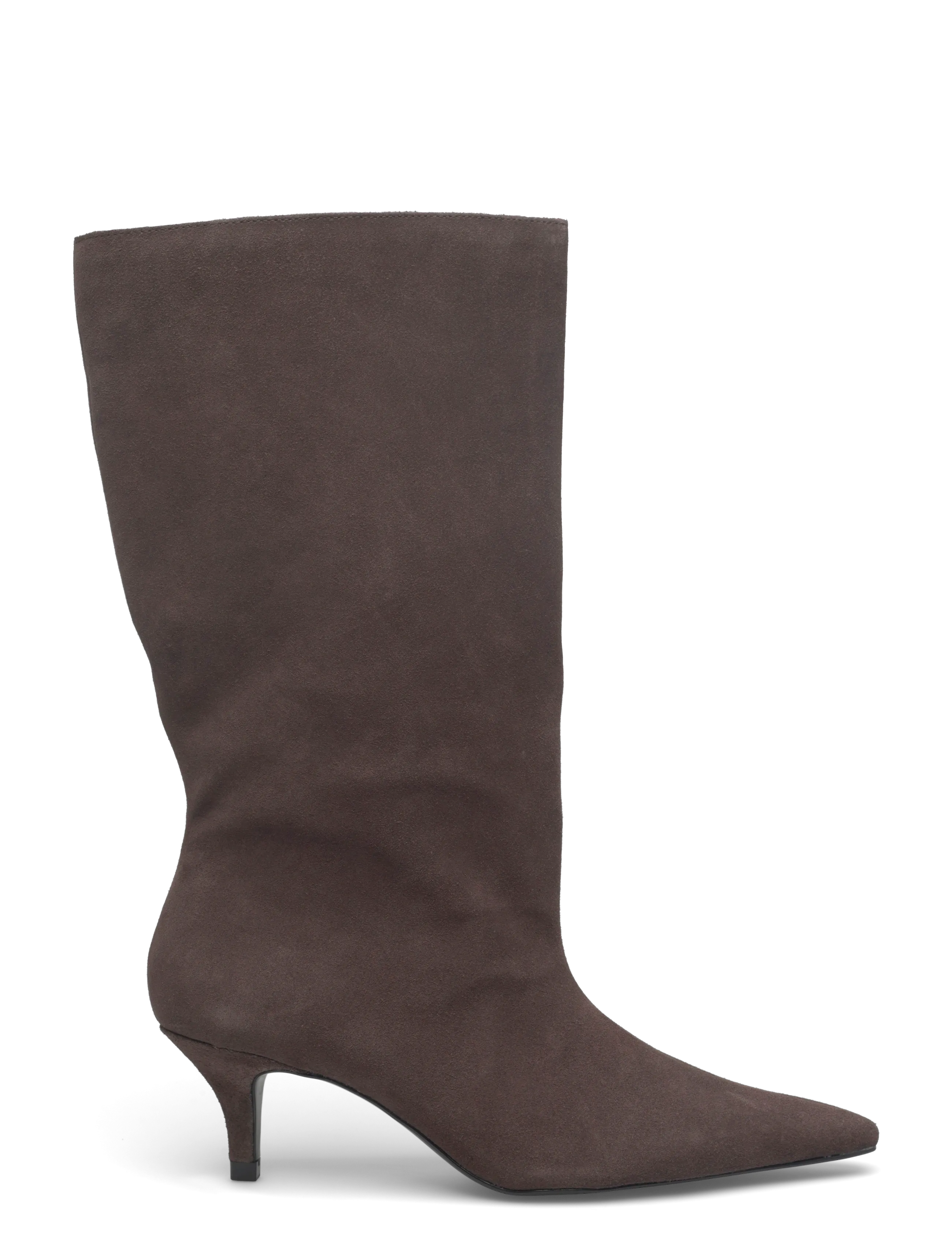 Mango - Suede kitten-heel boots - dark brown - 2
