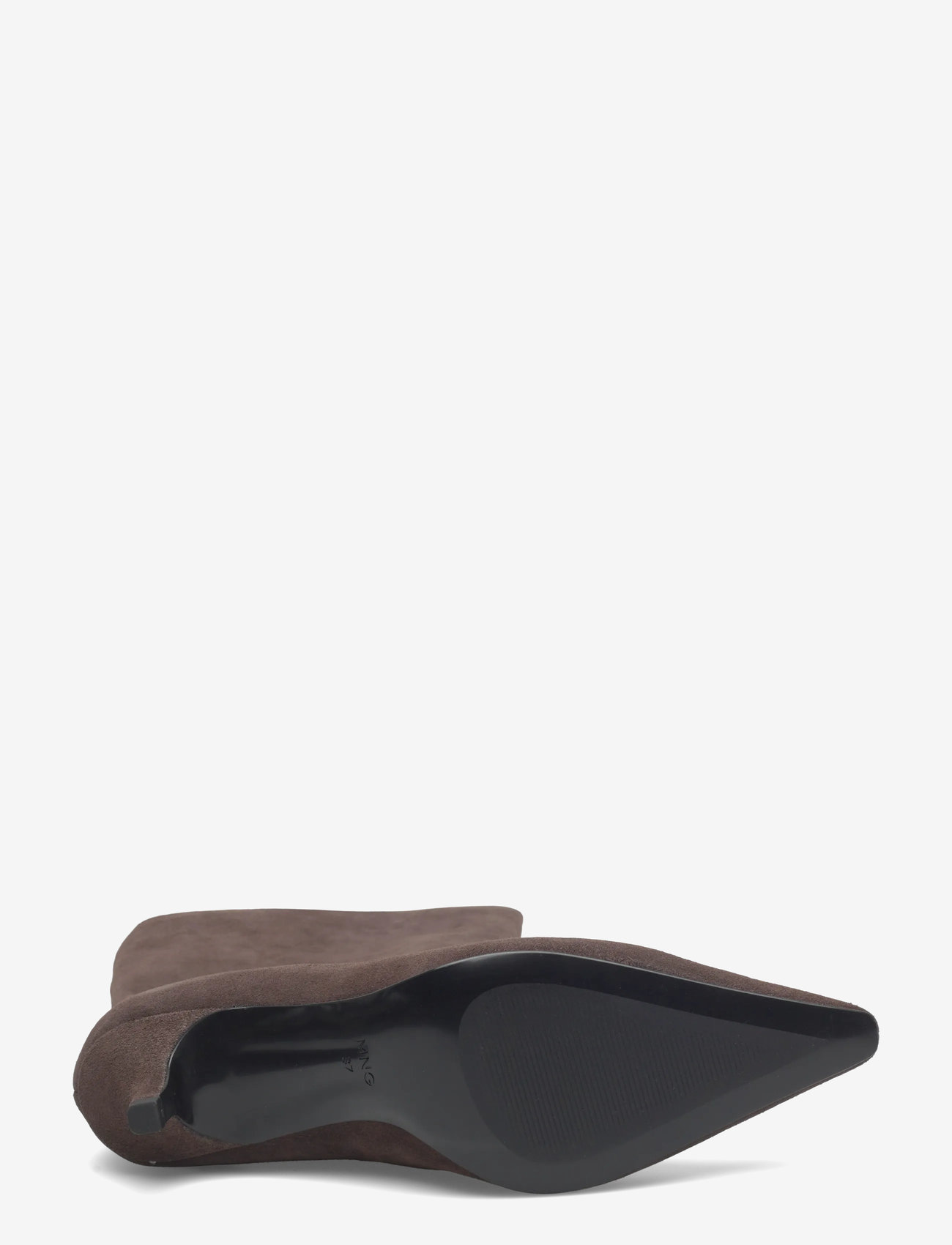 Mango - Suede kitten-heel boots - knähöga stövlar - dark brown - 4