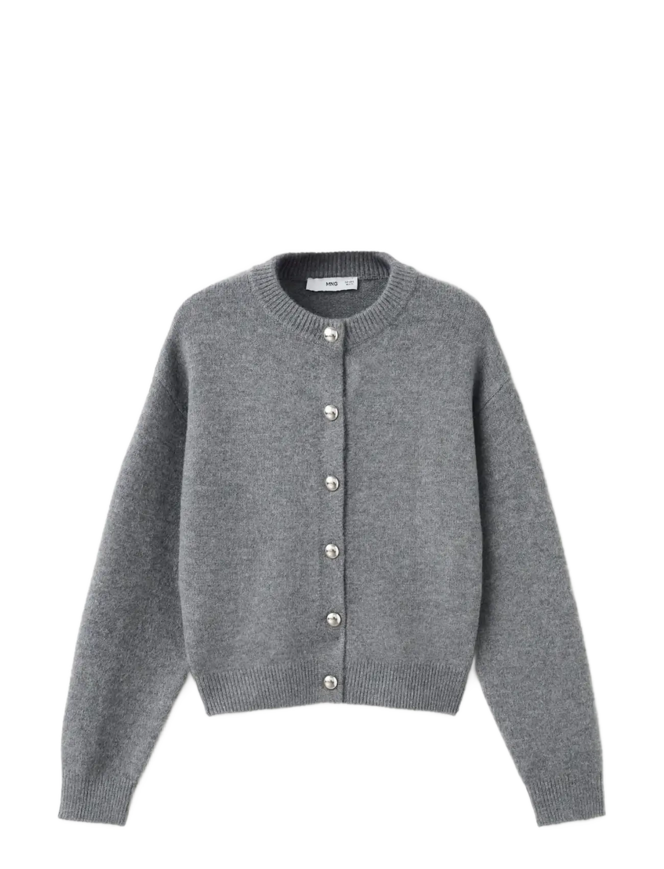 Mango Chunky-knit cardigan with buttons - Damen - MEDIUM GREY / grey