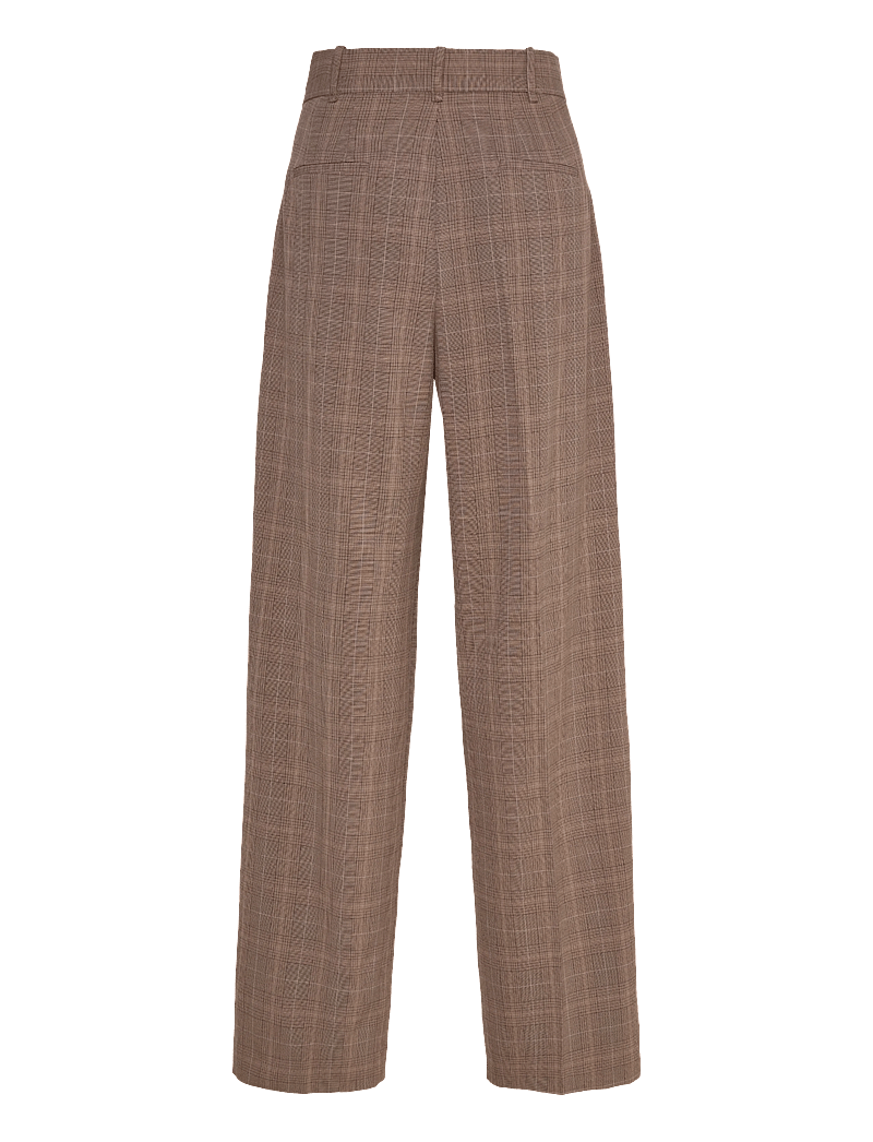 Mango - Wide leg check suit trousers - kostymbyxor - medium brown - 2