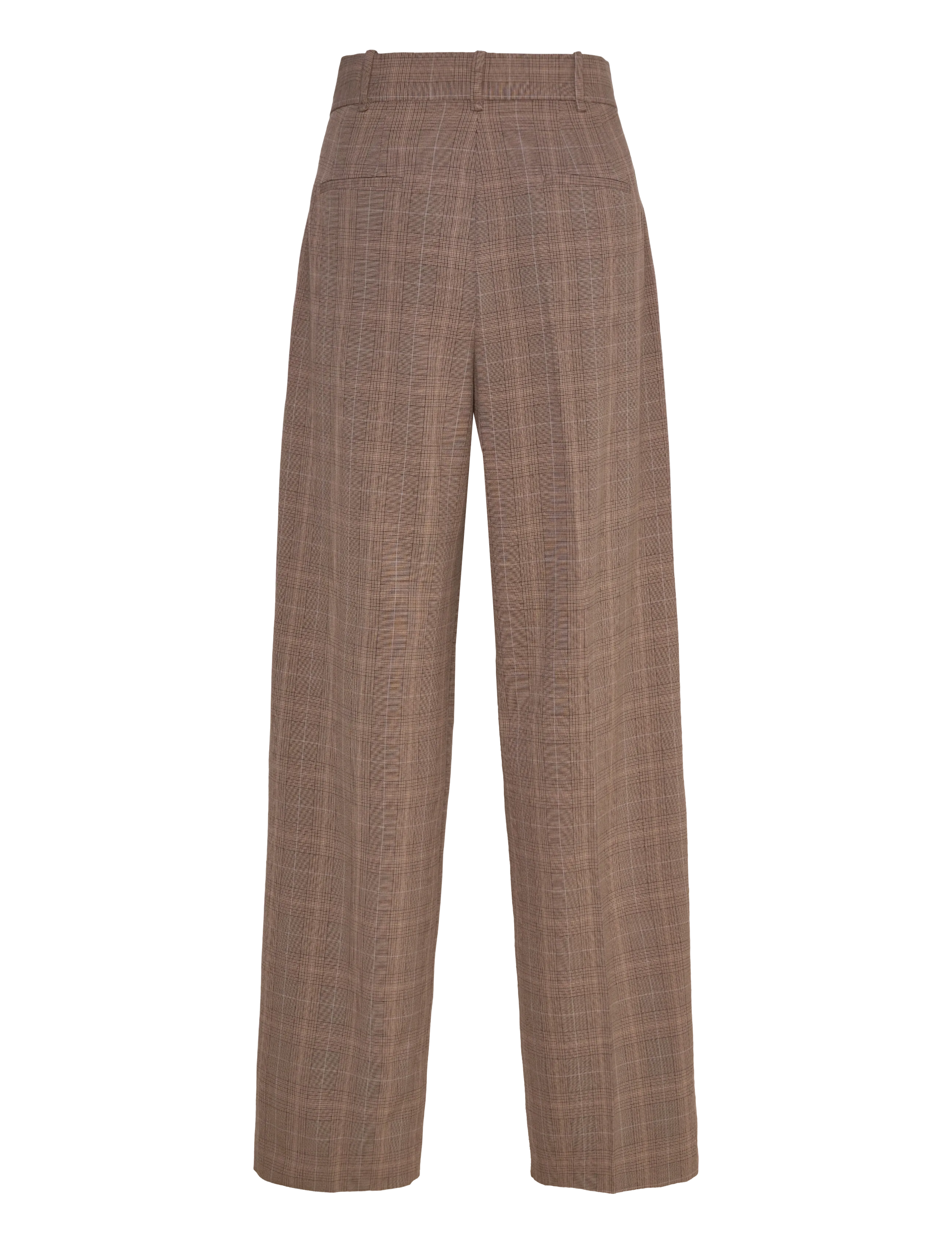 Mango - Wide leg check suit trousers - bukser med brede ben - medium brown - 2