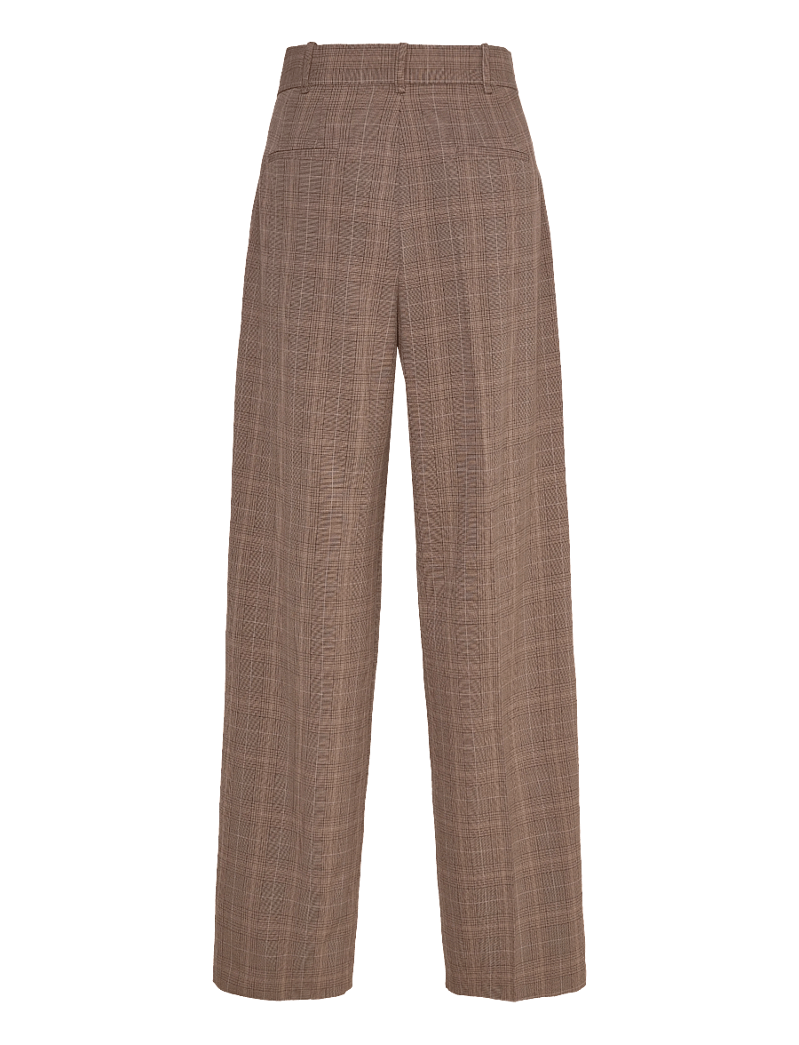 Mango - Wide leg check suit trousers - habitbukser - medium brown - 2