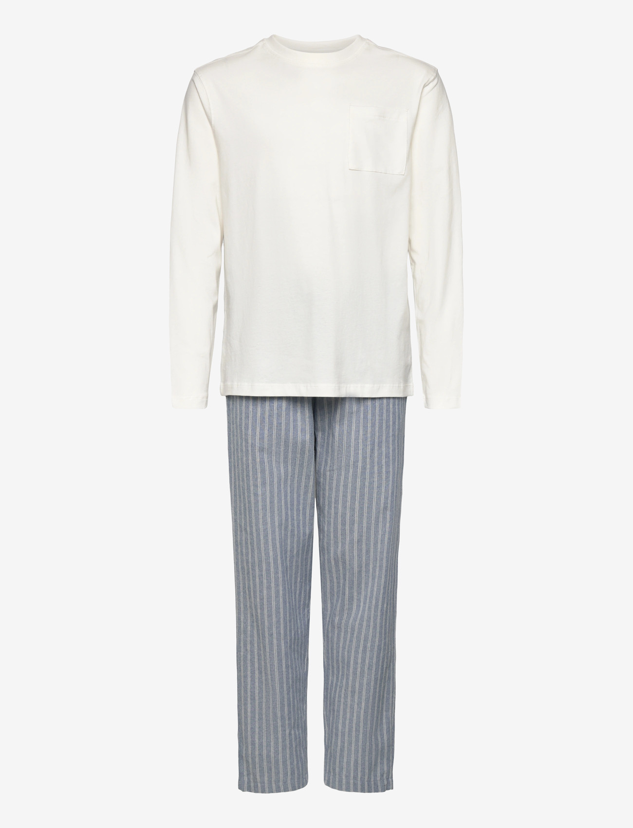 Mango - Striped long pyjamas - pyjama-sets - medium blue - 1