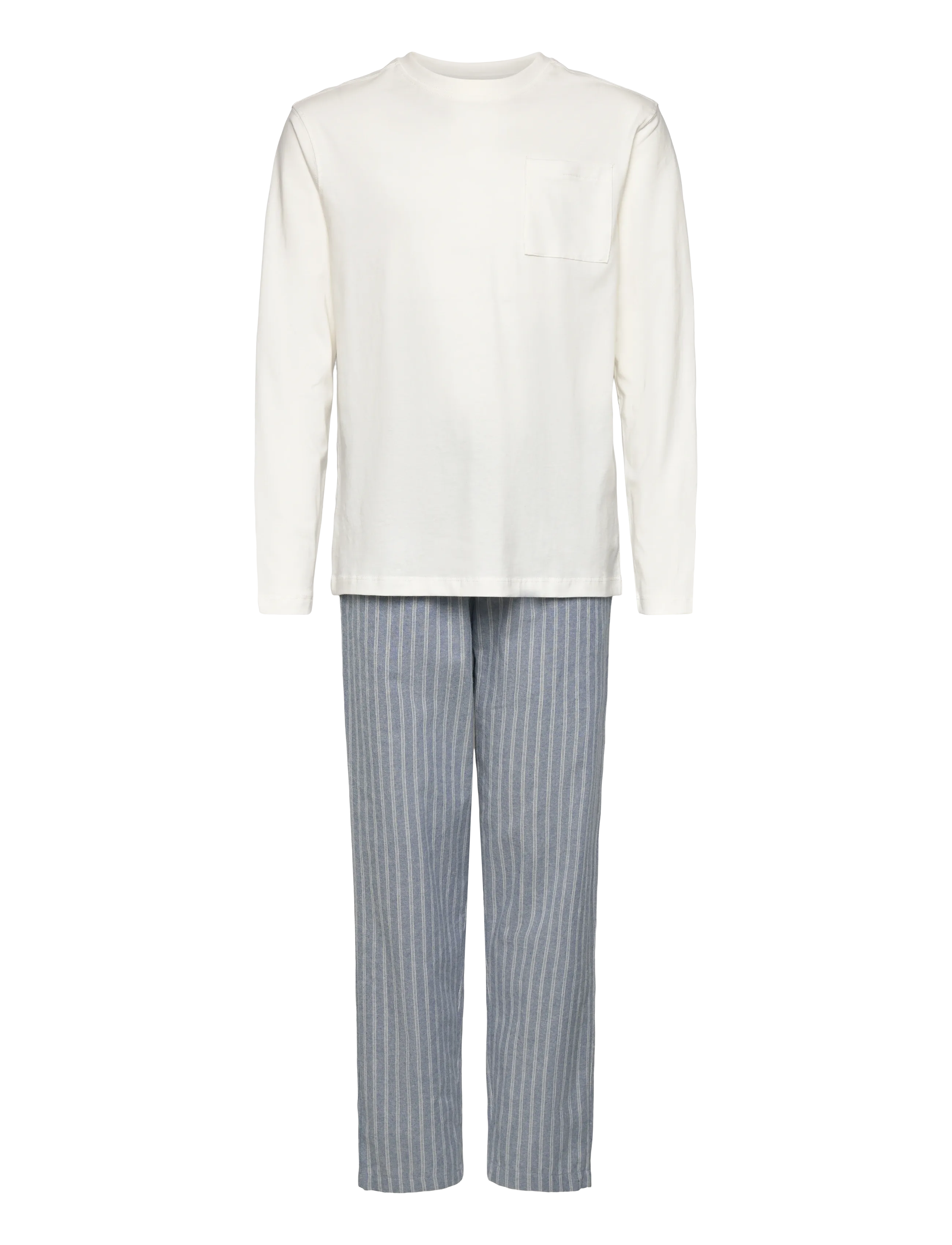 Striped long pyjamas - MEDIUM BLUE