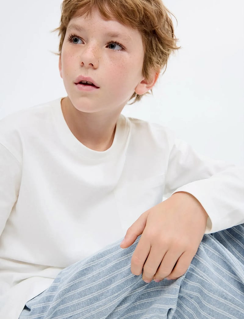 Mango - Striped long pyjamas - pyjama-sets - medium blue - 0