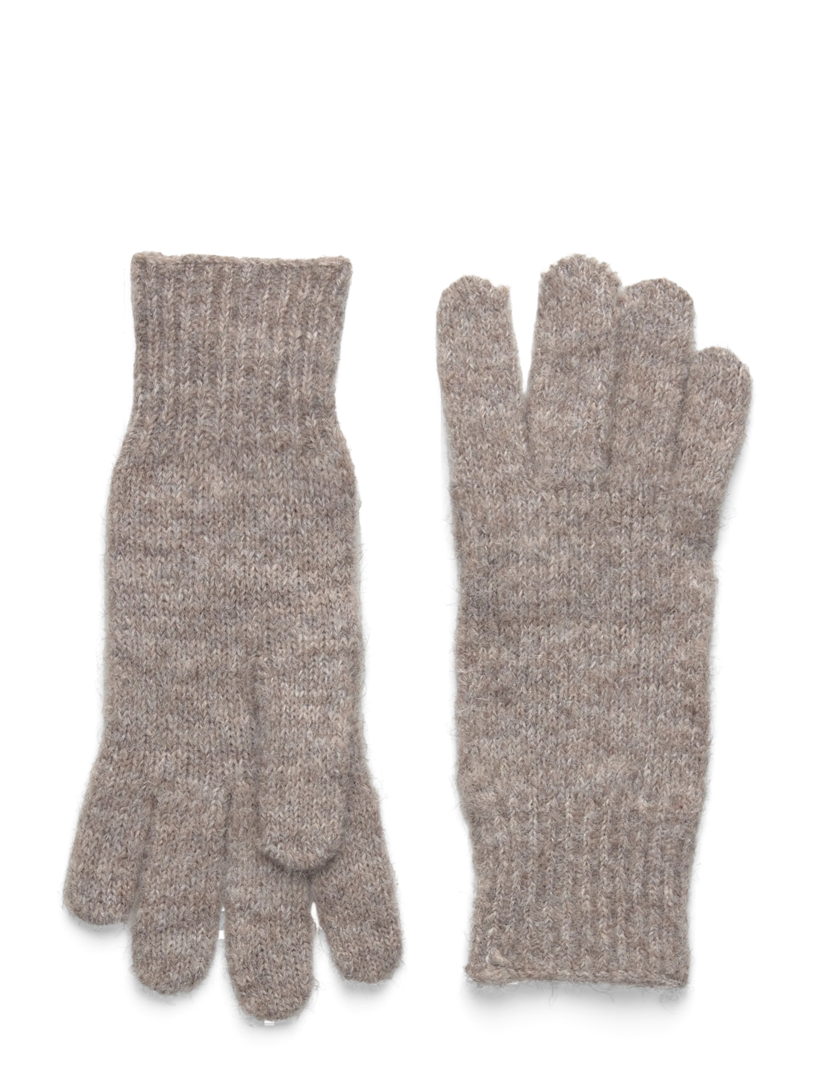 Knitted gloves - MEDIUM BROWN