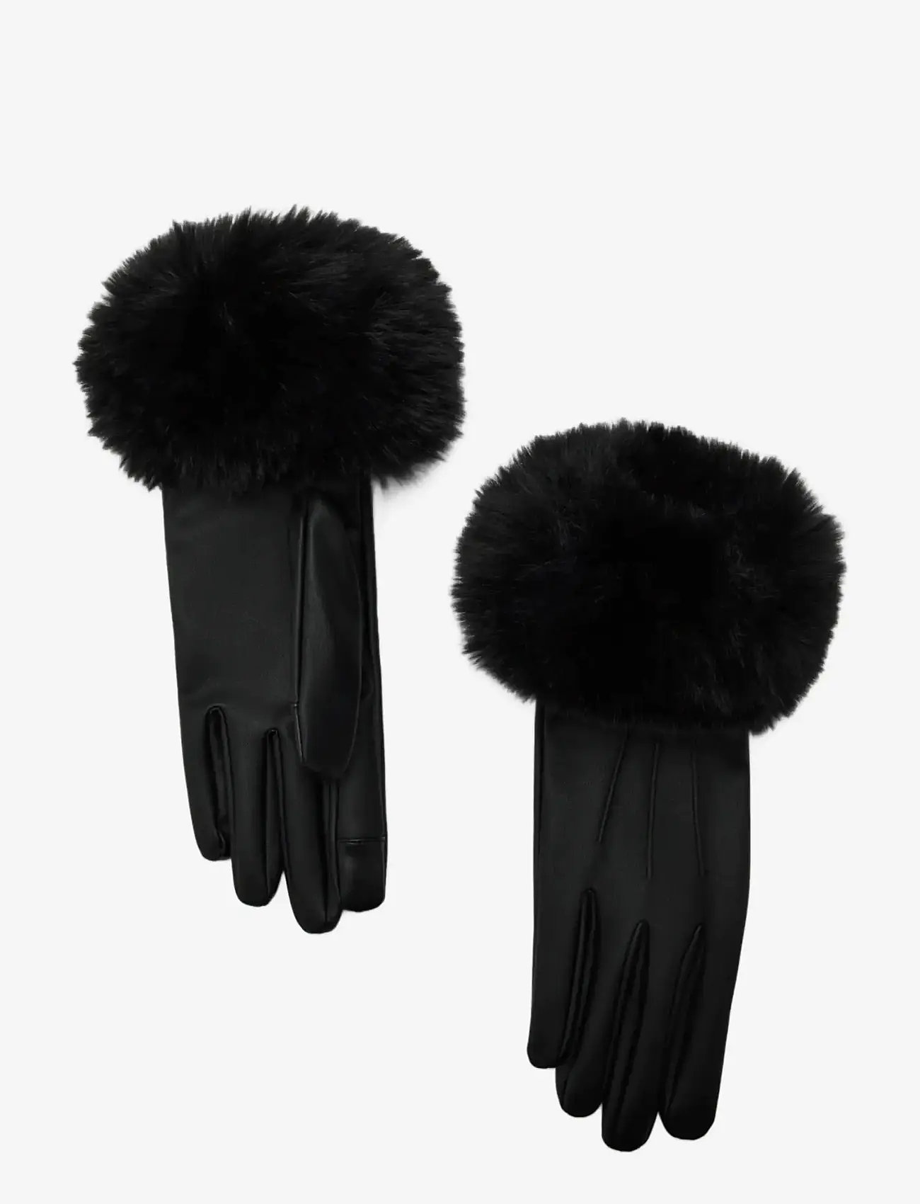 Mango - Combined hair gloves - skinnhandskar - black - 1