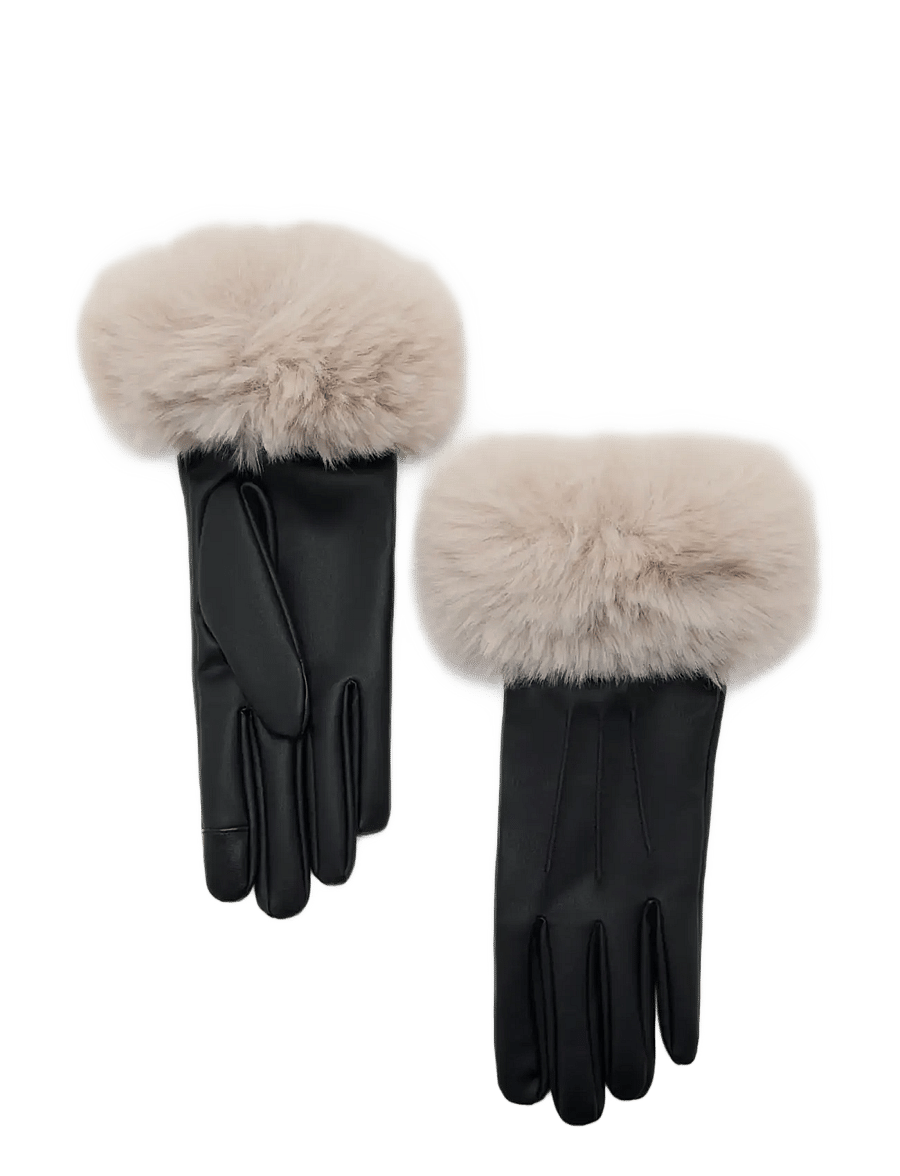 Mango - Combined hair gloves - skinnhandskar - light beige - 1