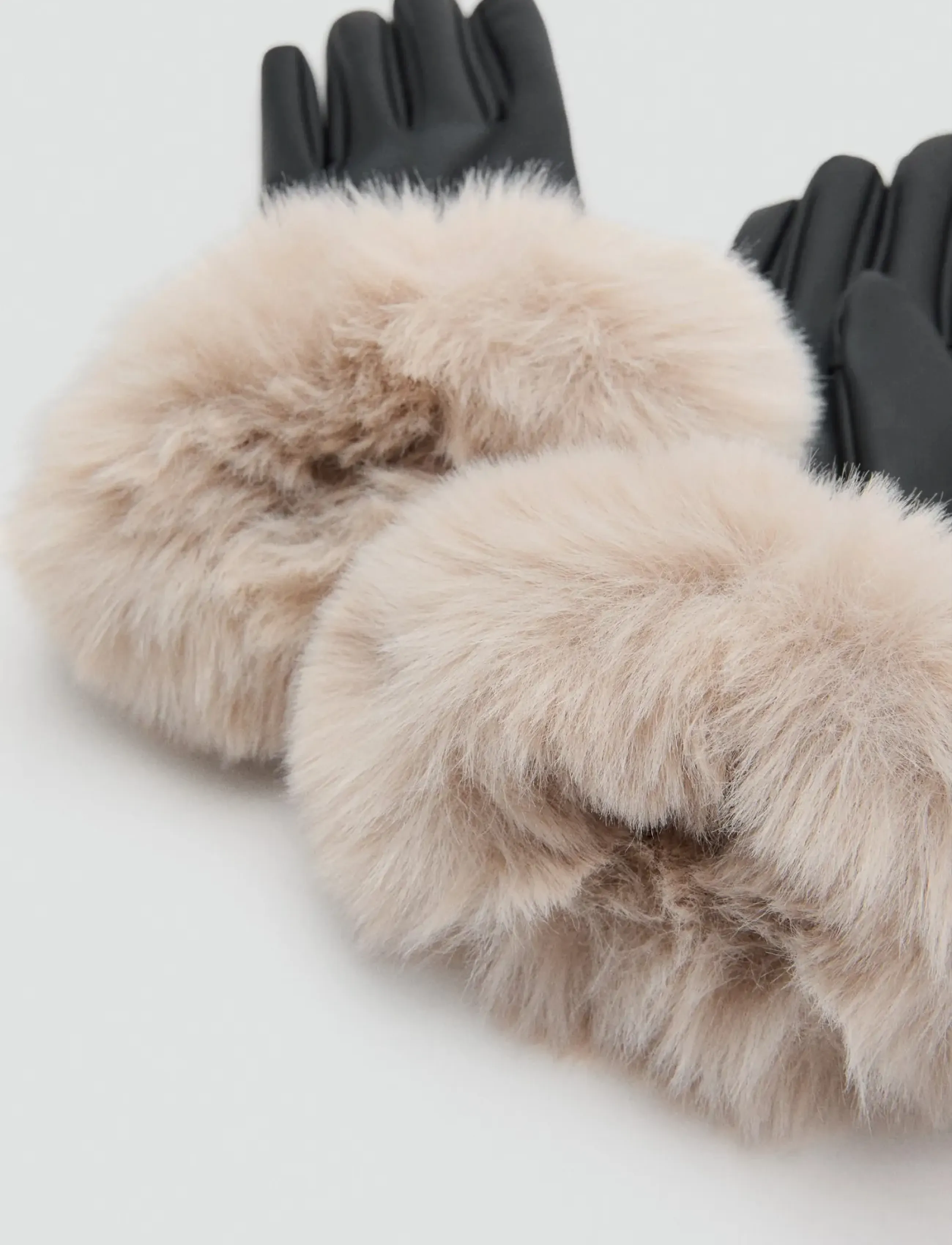 Mango Combined hair gloves - Accessoires - LIGHT BEIGE / black