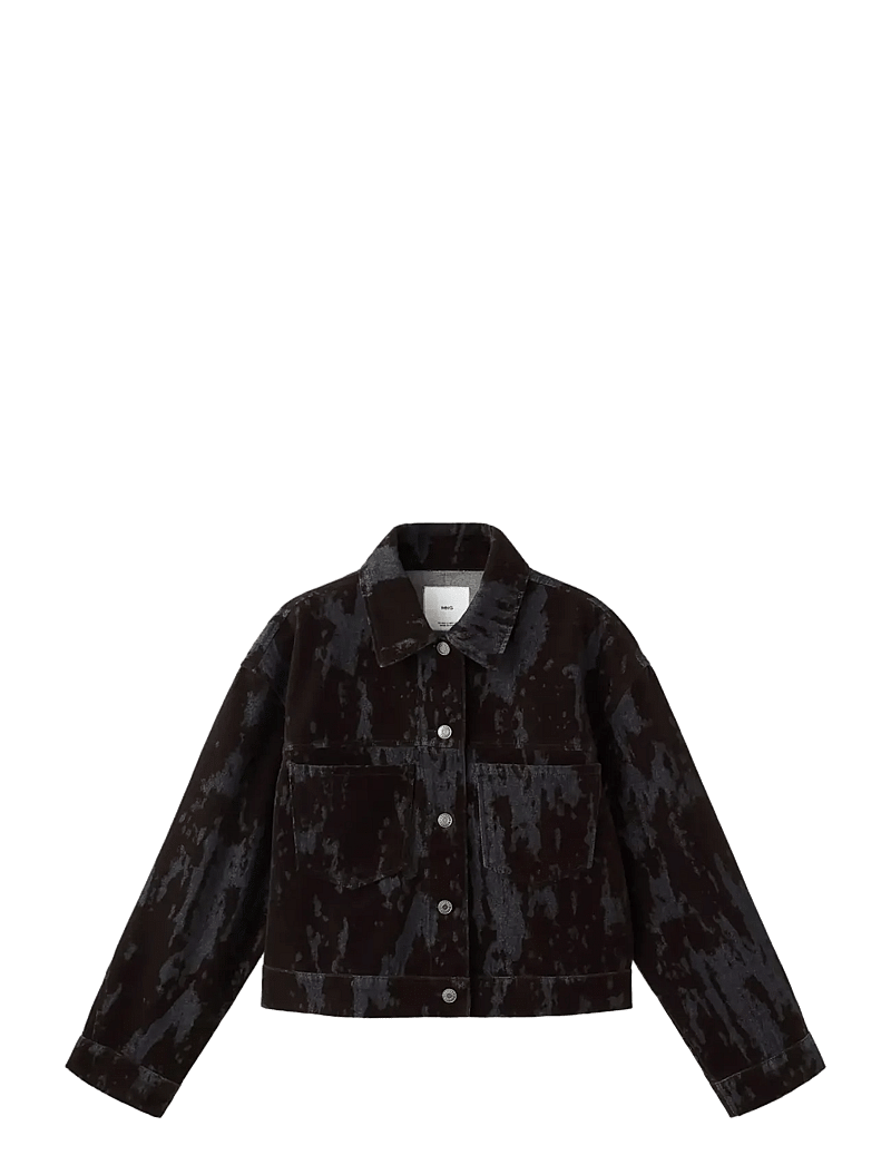 Mango - Devoré denim jacket - frühlingsjacken - dark brown - 1
