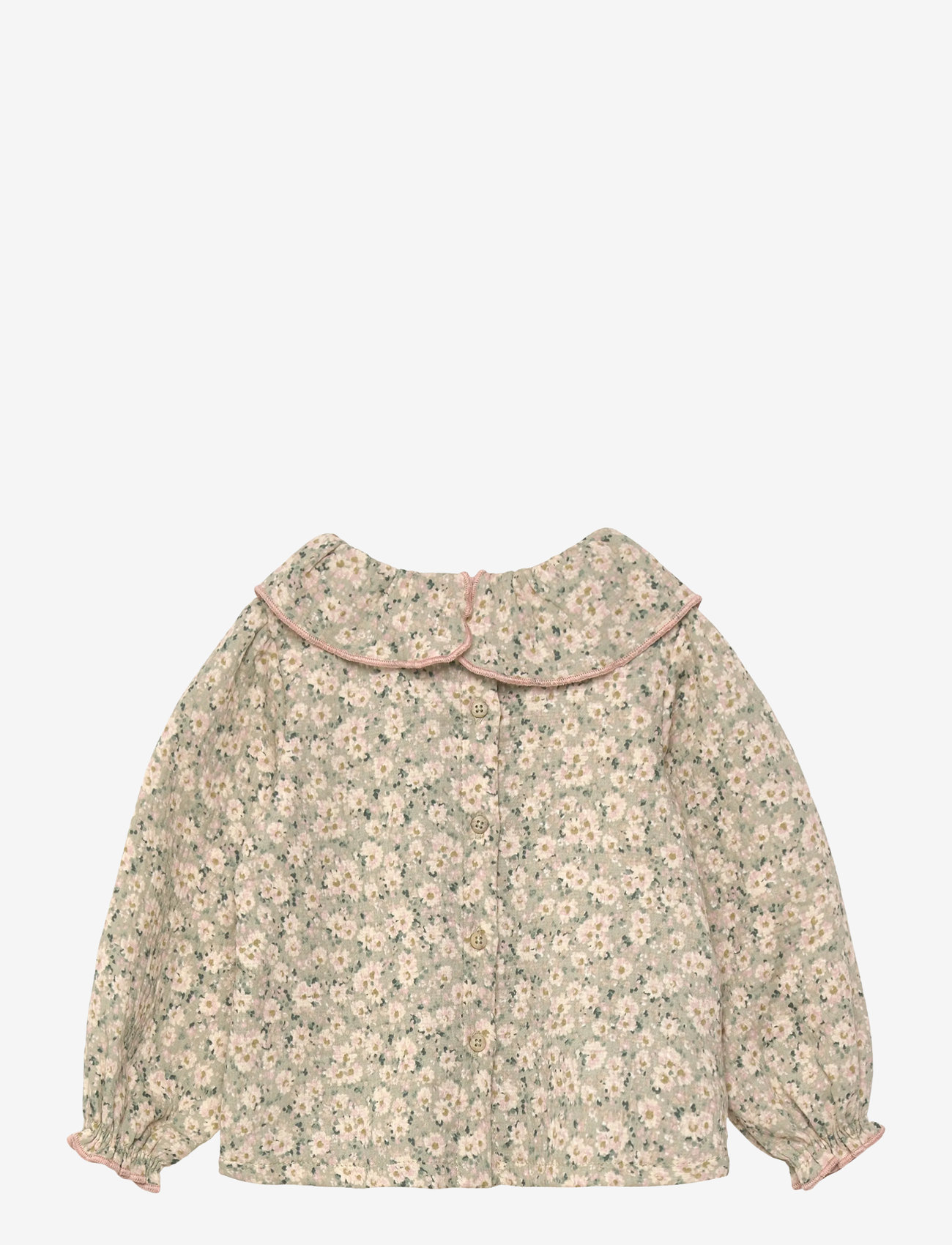 Mango - Floral cotton blouse - bluser & tunikaer - green - 1