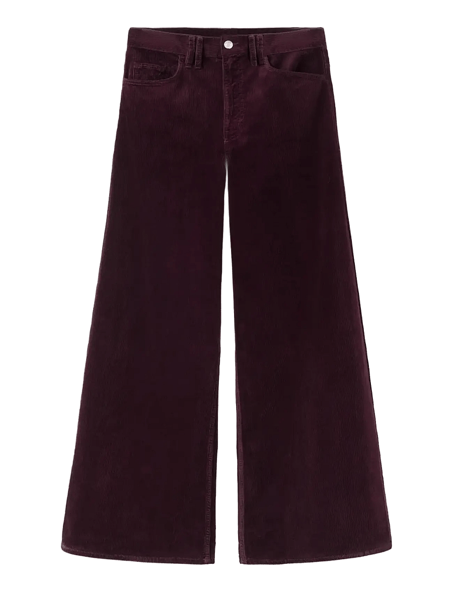 Mango - Wide leg corduroy jeans - vida byxor - dark red - 1