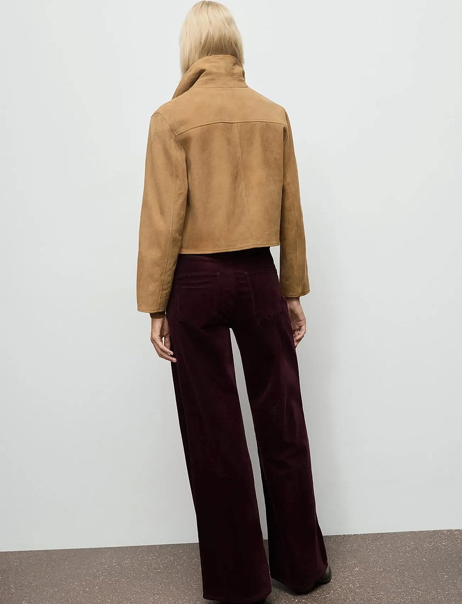 Mango - Wide leg corduroy jeans - vida byxor - dark red - 2