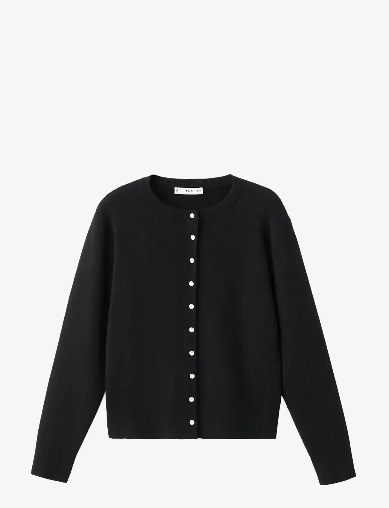Mango - Knitted button cardigan - koftor - black - 1