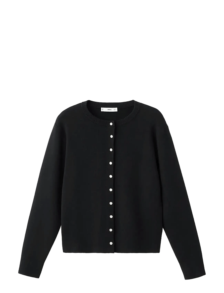 Mango - Knitted button cardigan - cardigans - black - 1