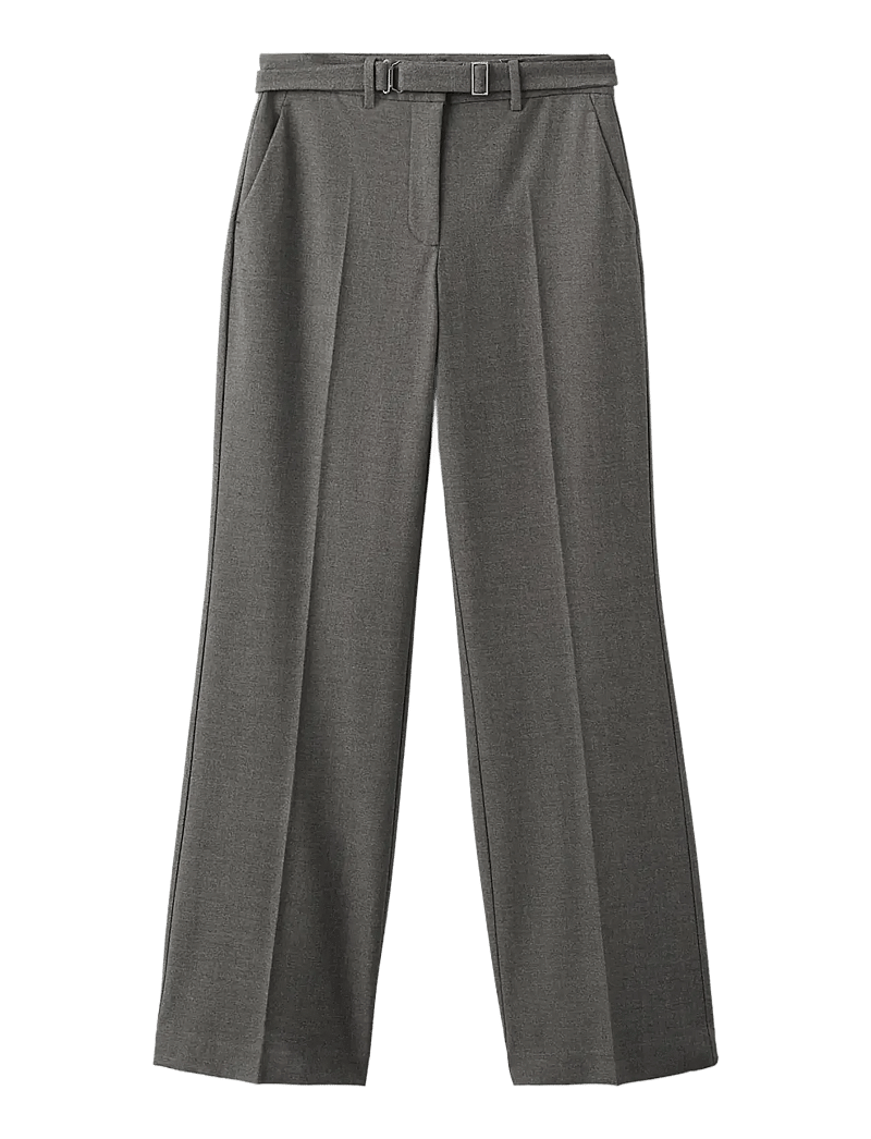 Mango - Belt straight-fit trousers - bukser med lige ben - brown - 1