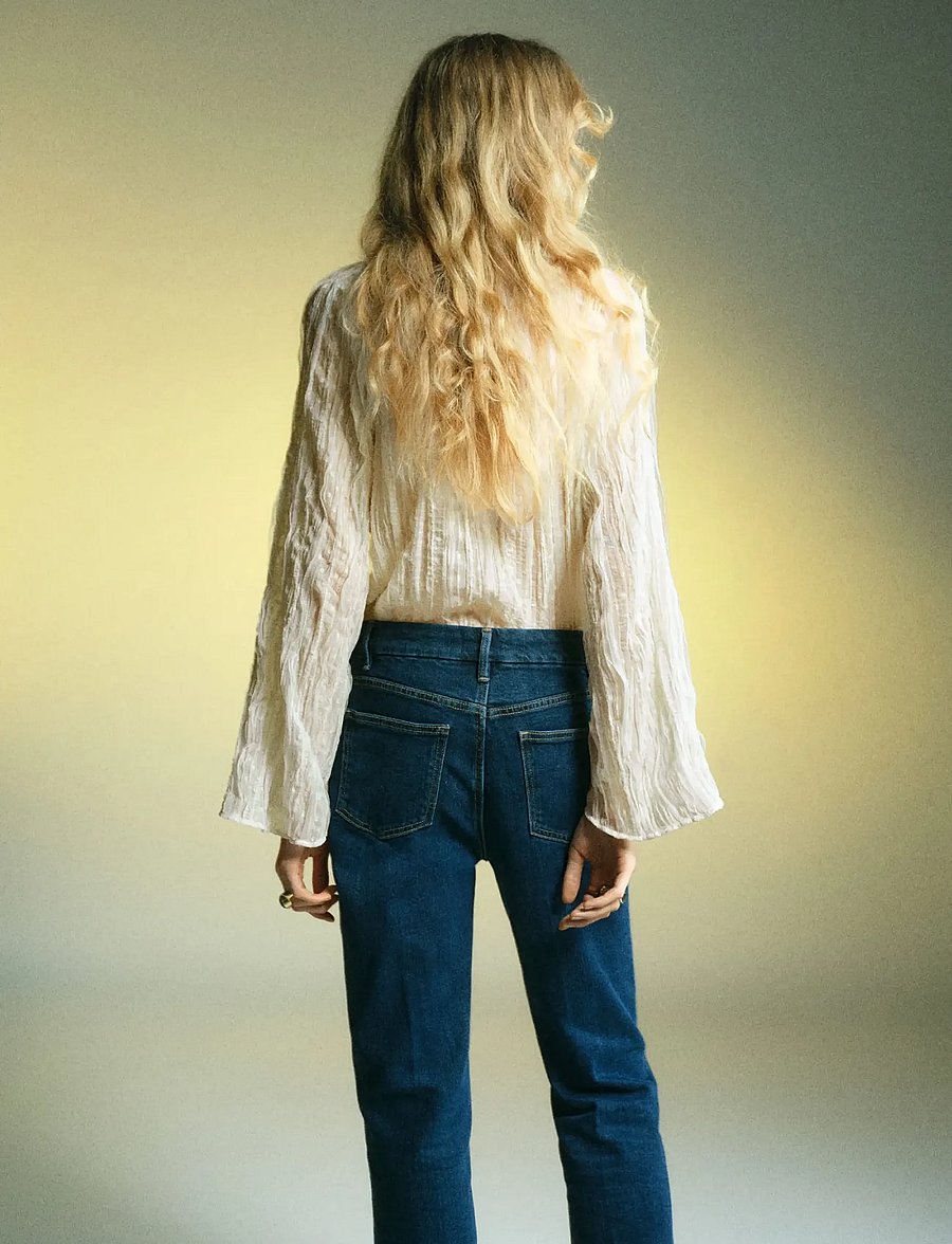Mango - Bow textured blouse - langærmede bluser - natural white - 2