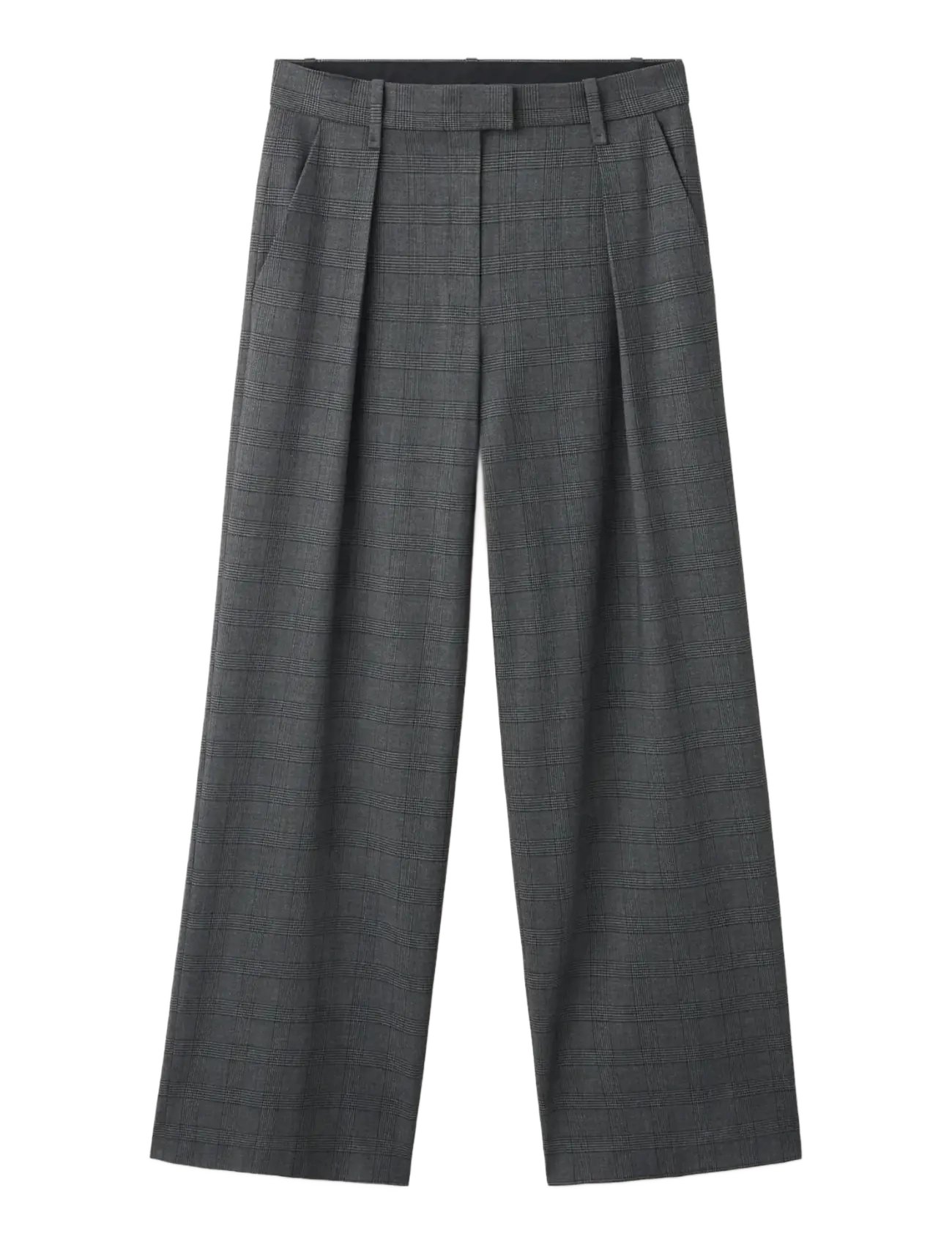 MANGO Pleated Check-Print Anzug Hosen Grau - 44 - Damen