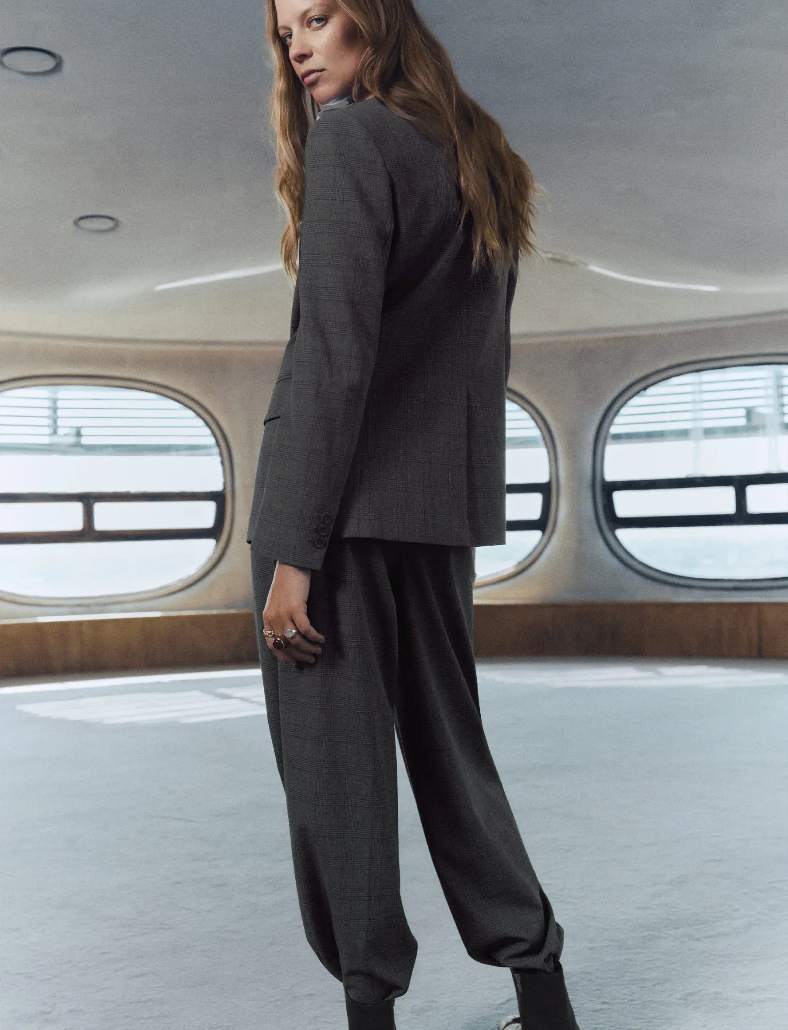 Mango - Pleated check-print suit trousers - peoriided outlet-hindadega - grey - 2