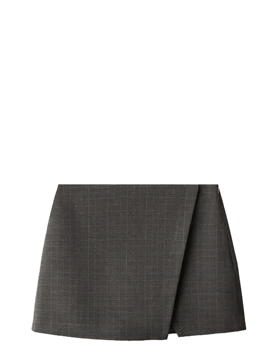 Mango - Check wrap skirt - omlottkjolar - brown - 1