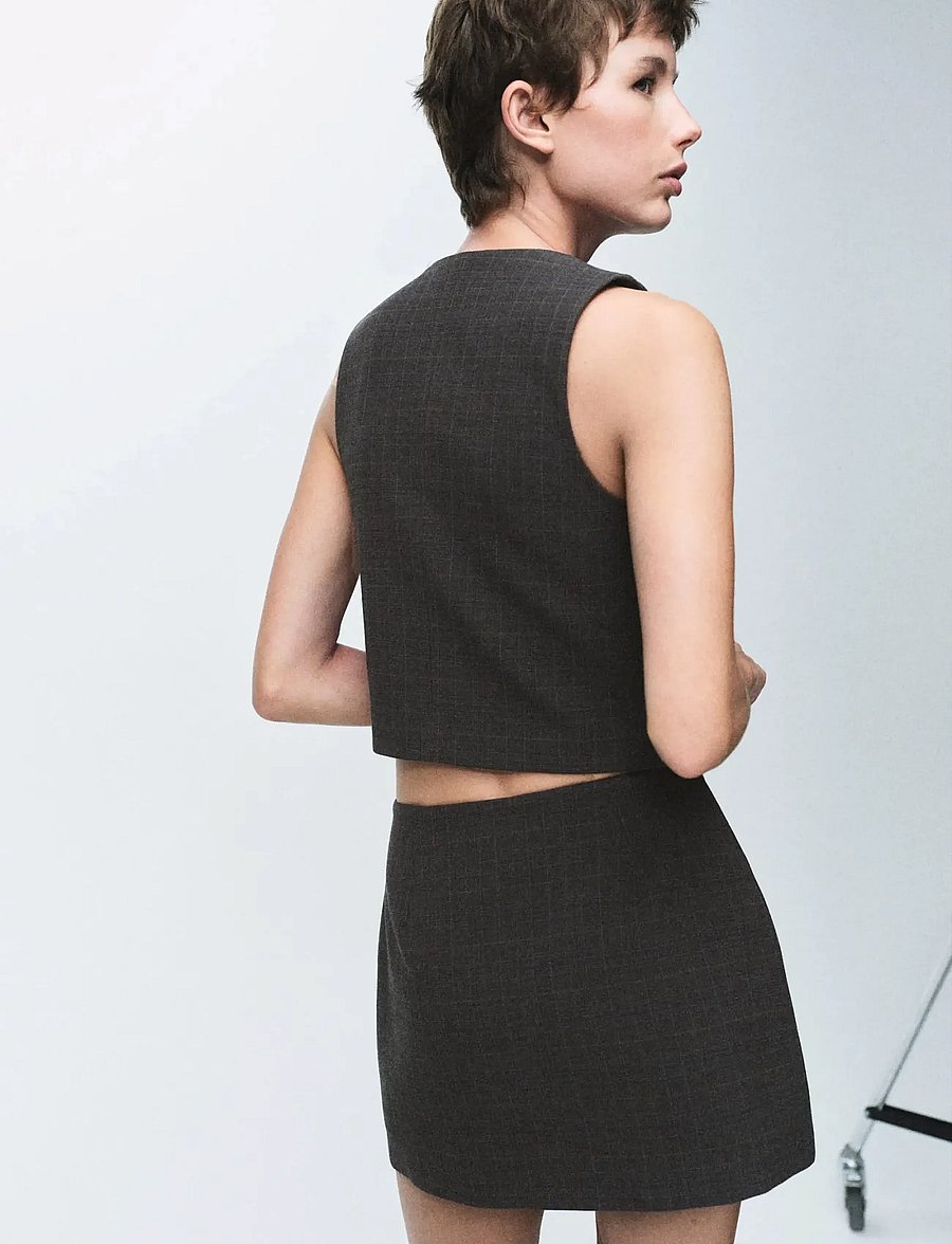 Mango - Check wrap skirt - omlottkjolar - brown - 3