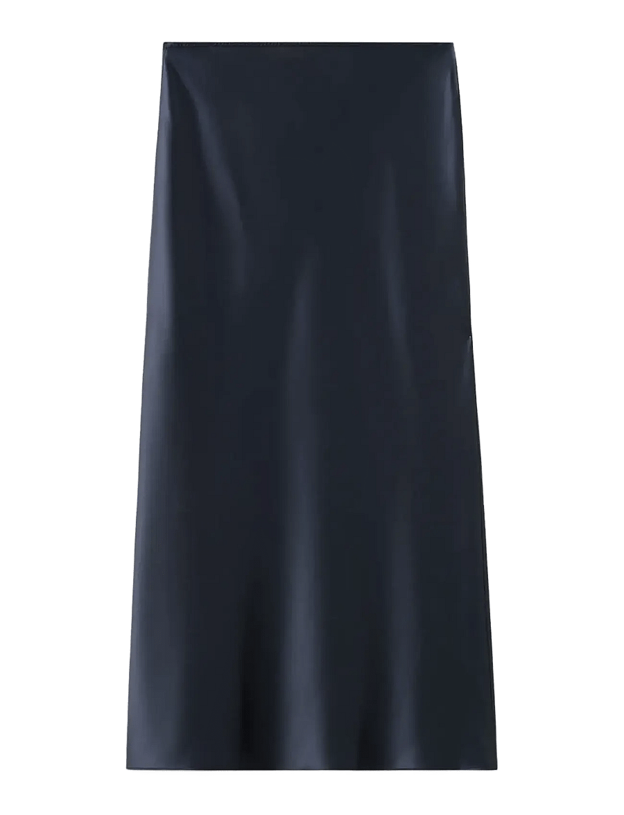 Mango - Satin long skirt - satinröcke - navy - 1