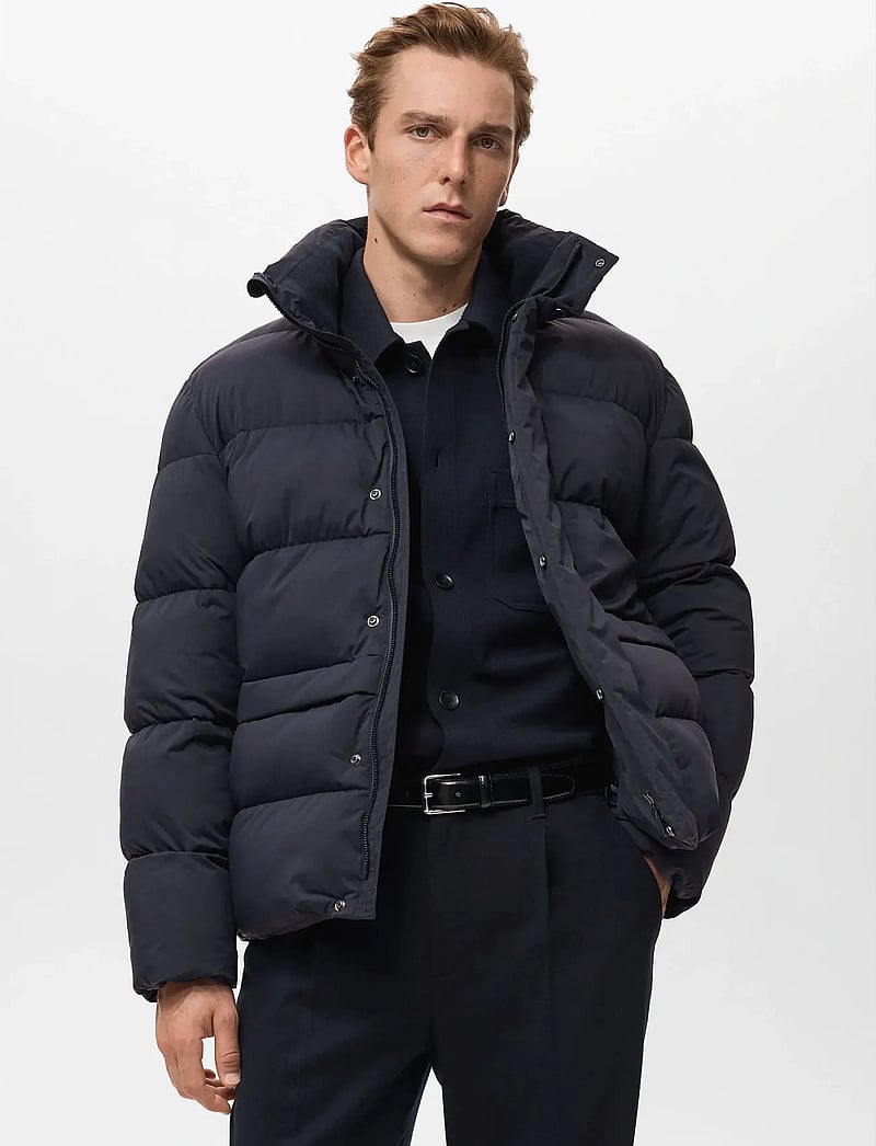 Mango - Short water-repellent puffer jacket - herbstjacken - navy - 0
