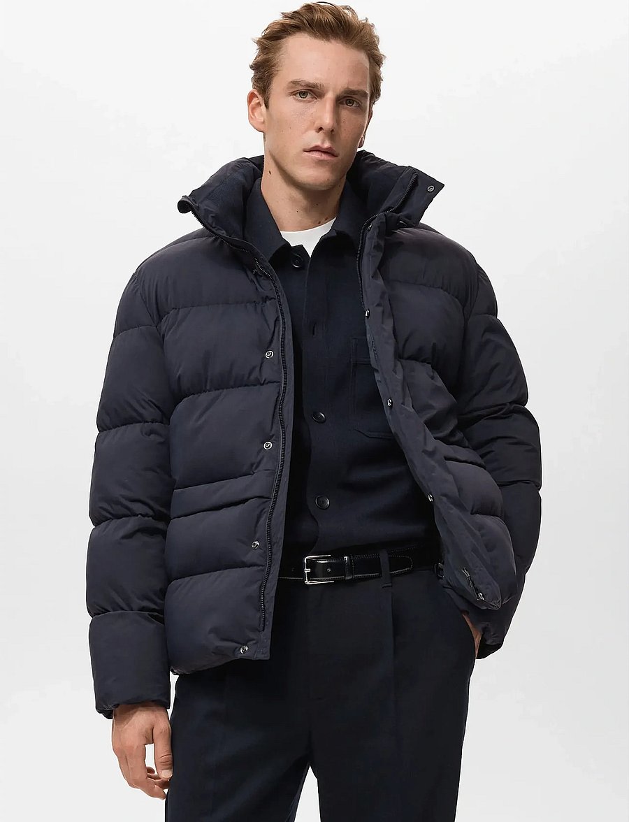 Mango - Short water-repellent puffer jacket - forårsjakker - navy - 0
