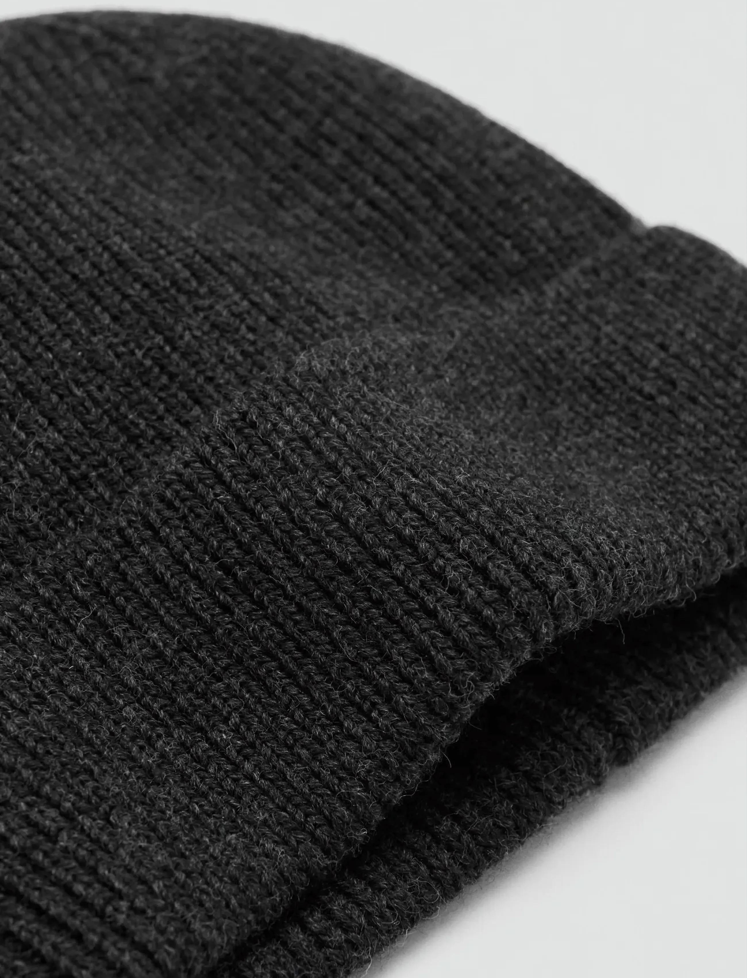 Mango Ribbed Wool Hat, One Size, Grey, Hovedbeklædning > Huer, Herre