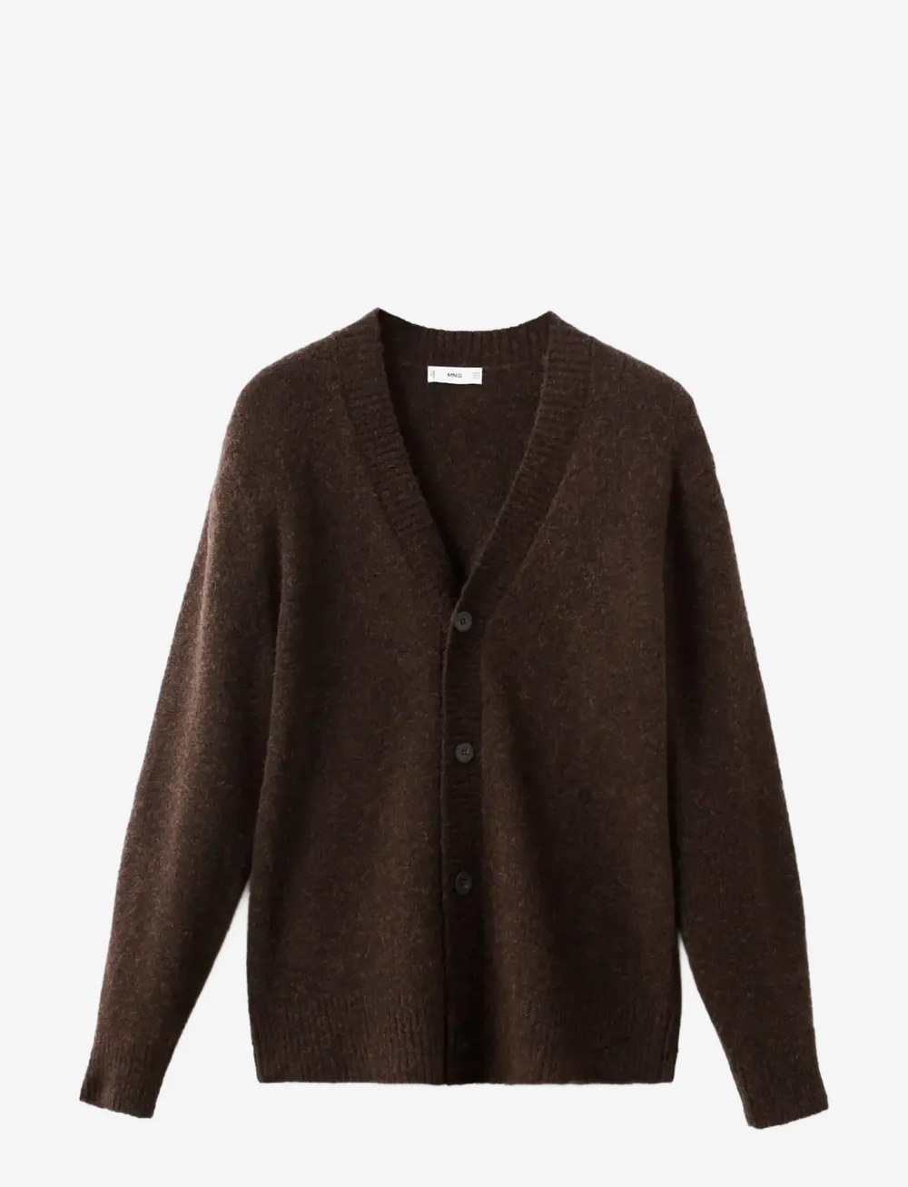 Mango - Knitted wool blend cardigan - cardigans - brown - 1