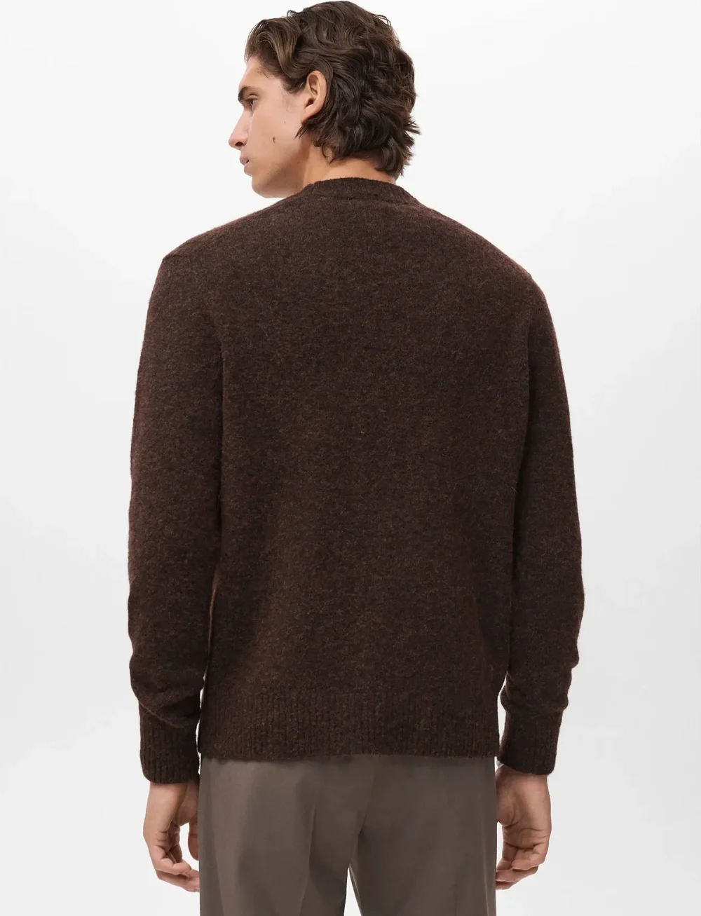 Mango - Knitted wool blend cardigan - cardigans - brown - 3