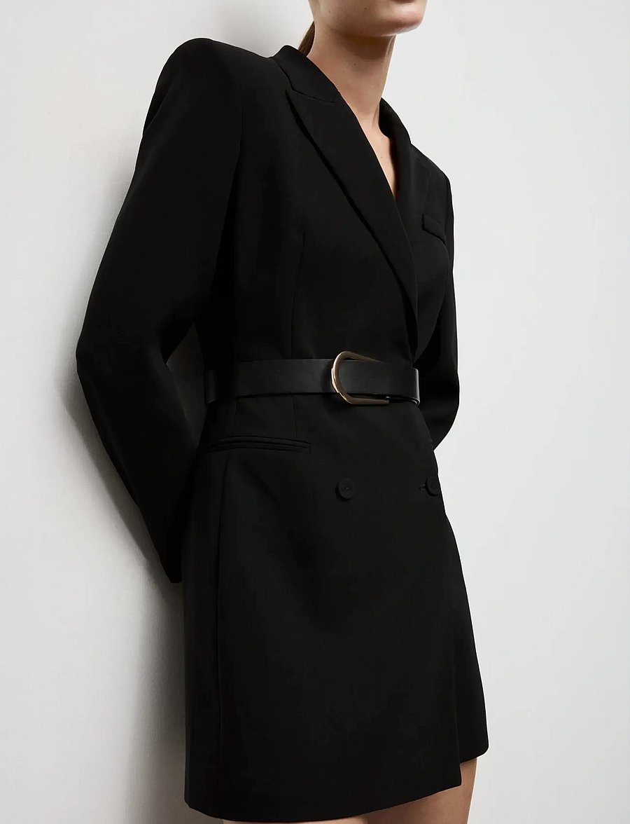 Mango - Blazer-style dress with belt - cocktailkjoler - black - 0
