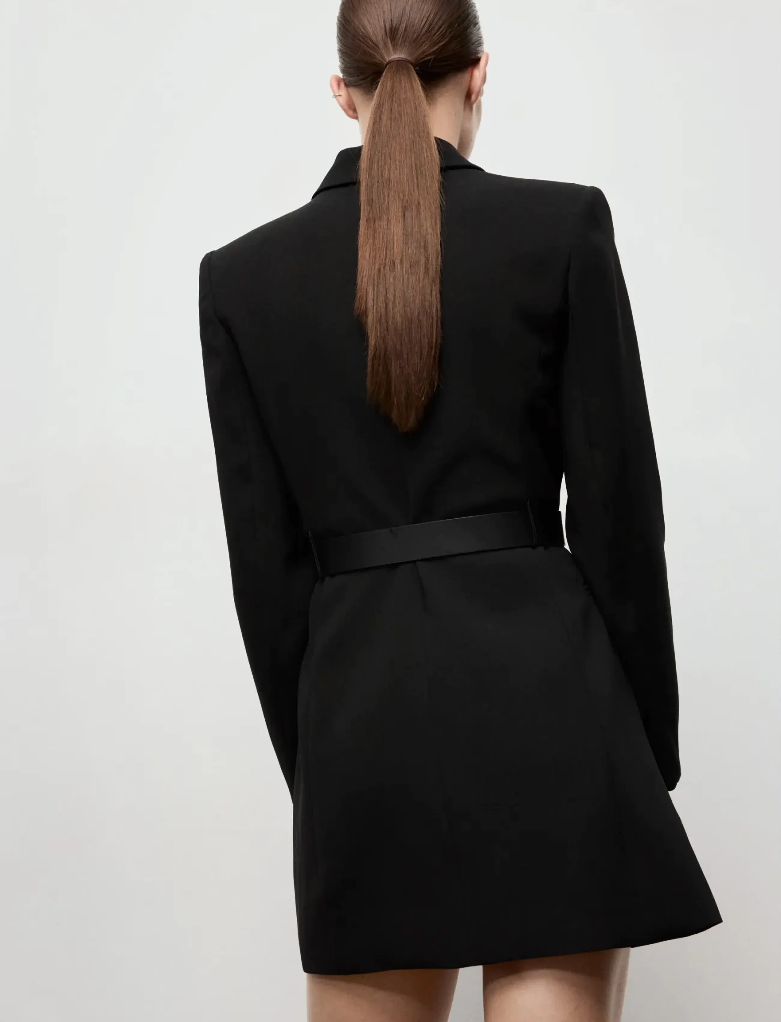 Mango - Blazer-style dress with belt - black - 3