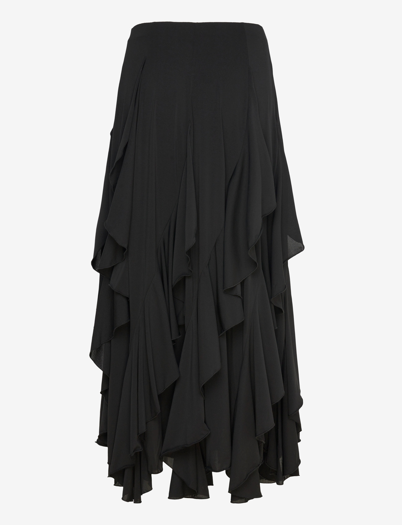 Mango - Asymmetrical ruffled skirt - maxi nederdele - black - 1