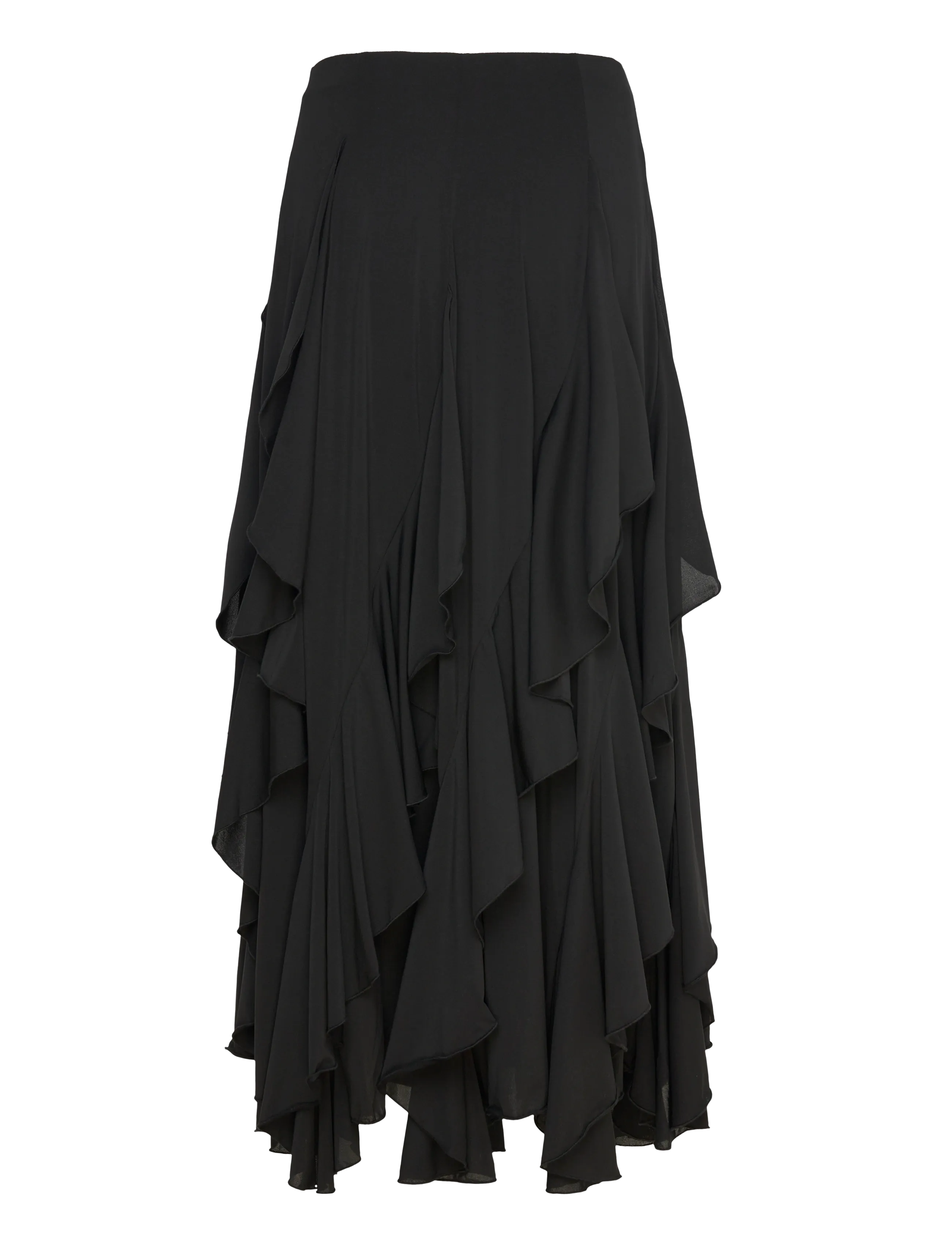 Mango - Asymmetrical ruffled skirt - black - 2