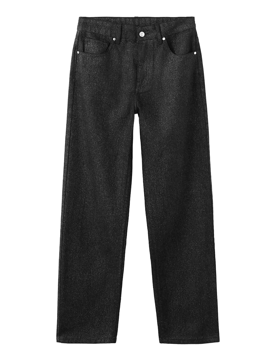 Mango - Shiny straight-leg jeans - vida jeans - black - 1