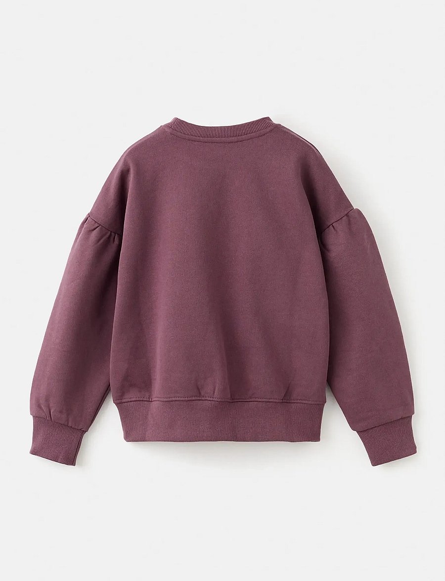 Mango - Printed cotton sweatshirt - sweatshirts - dark red - 0