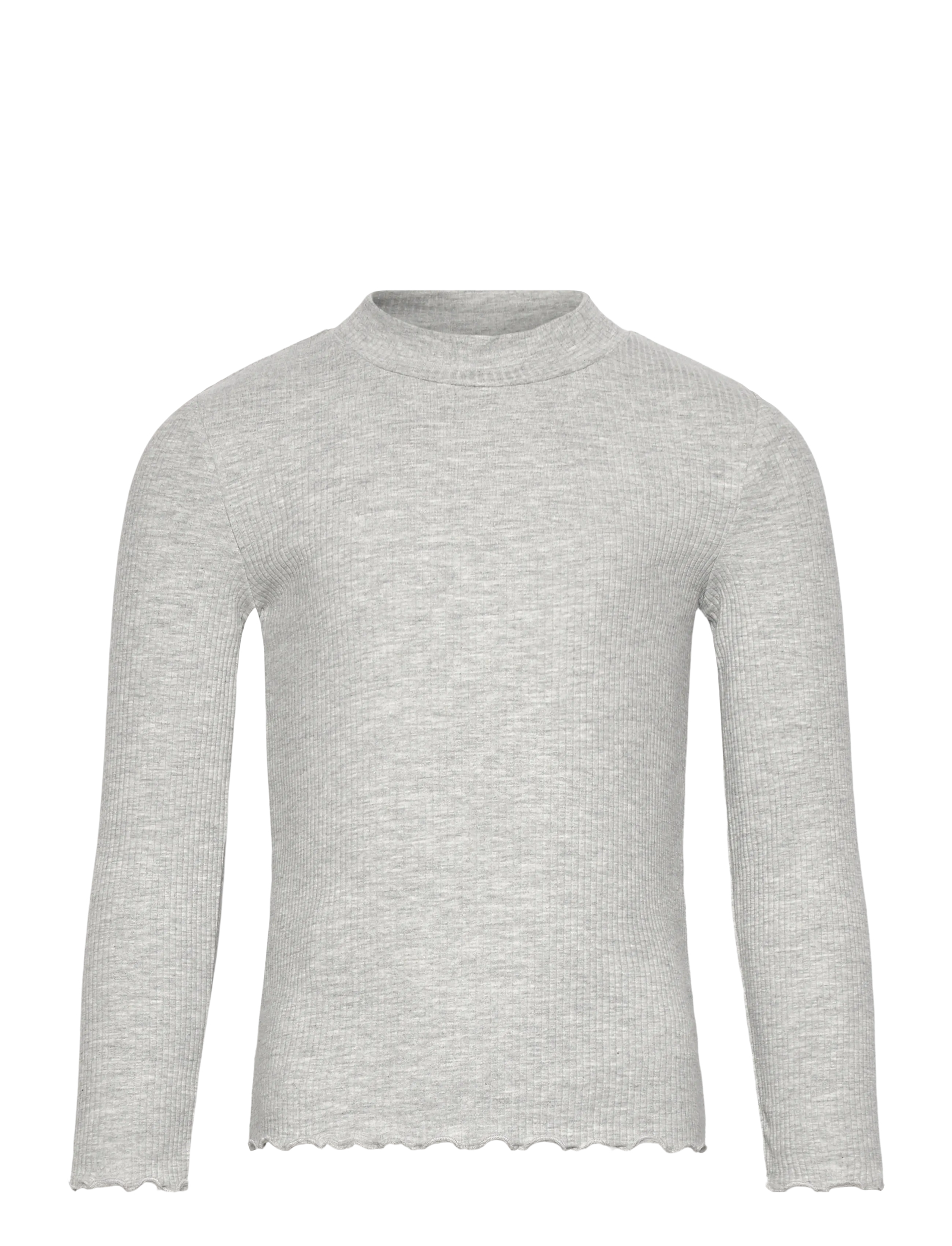 Ribbed high neck t-shirt - LT PASTEL GREY