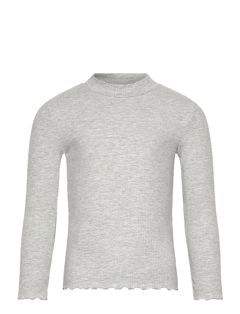 Mango - Ribbed high neck t-shirt - langärmelig - lt pastel grey - 0