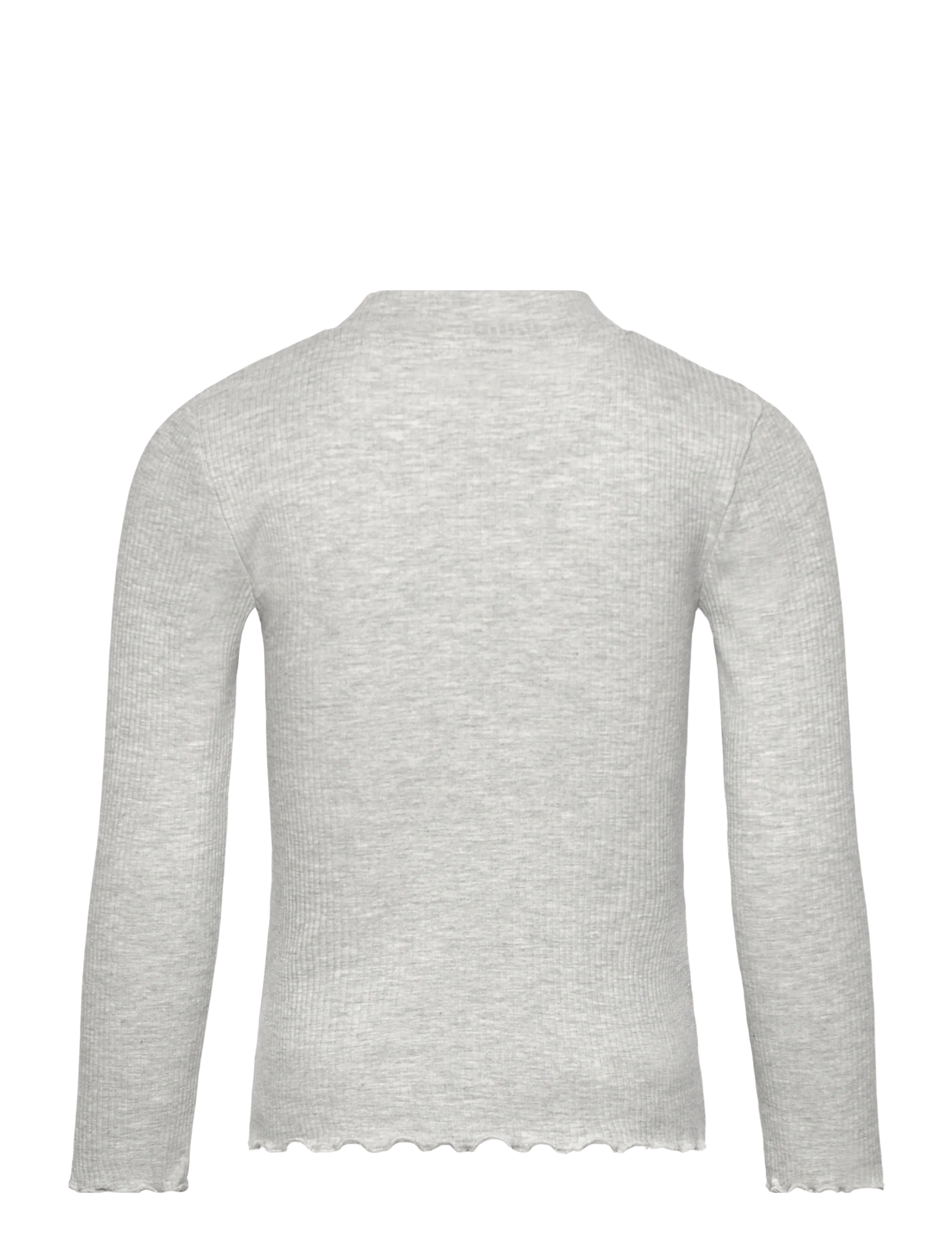 Mango - Ribbed high neck t-shirt - t-shirts - lt pastel grey - 2