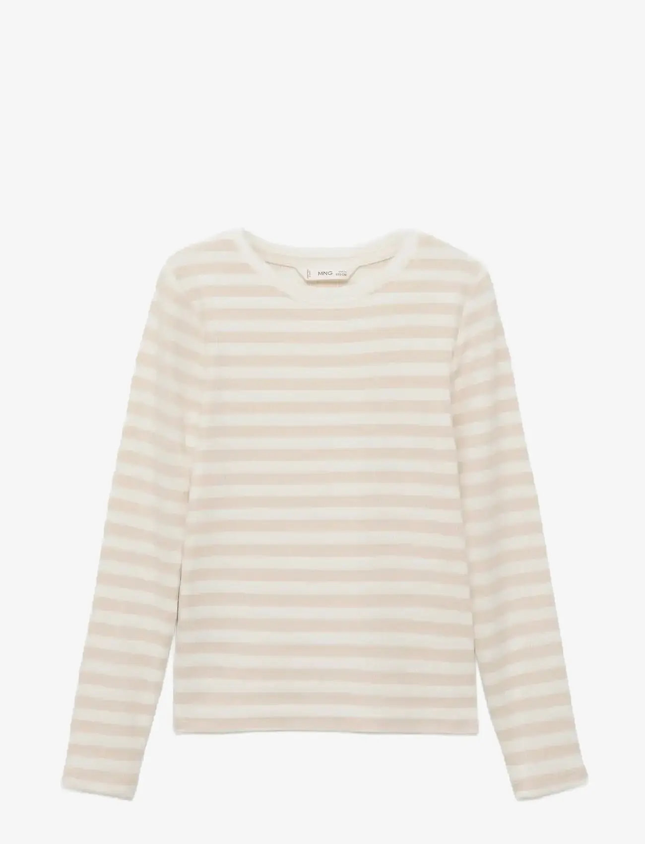 Mango - Basic striped t-shirt - herbstliche kleidung - lt pastel brown - 0