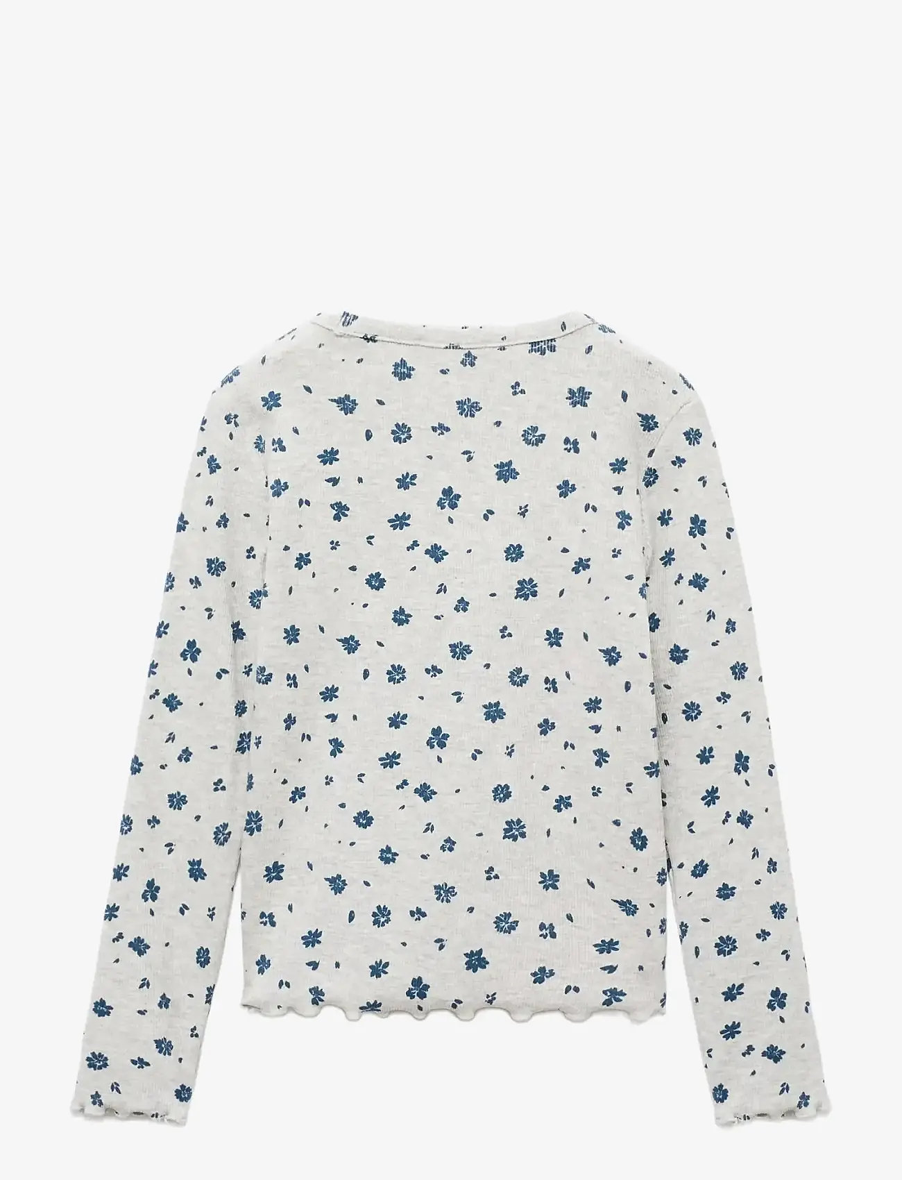 Mango - Floral-print t-shirt - langærmede t-shirts - lt pastel grey - 1