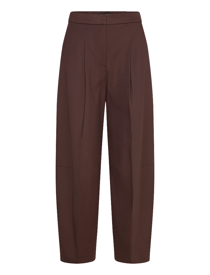 Mango - Pleated wide leg trousers - bukser med brede ben - dark brown - 1