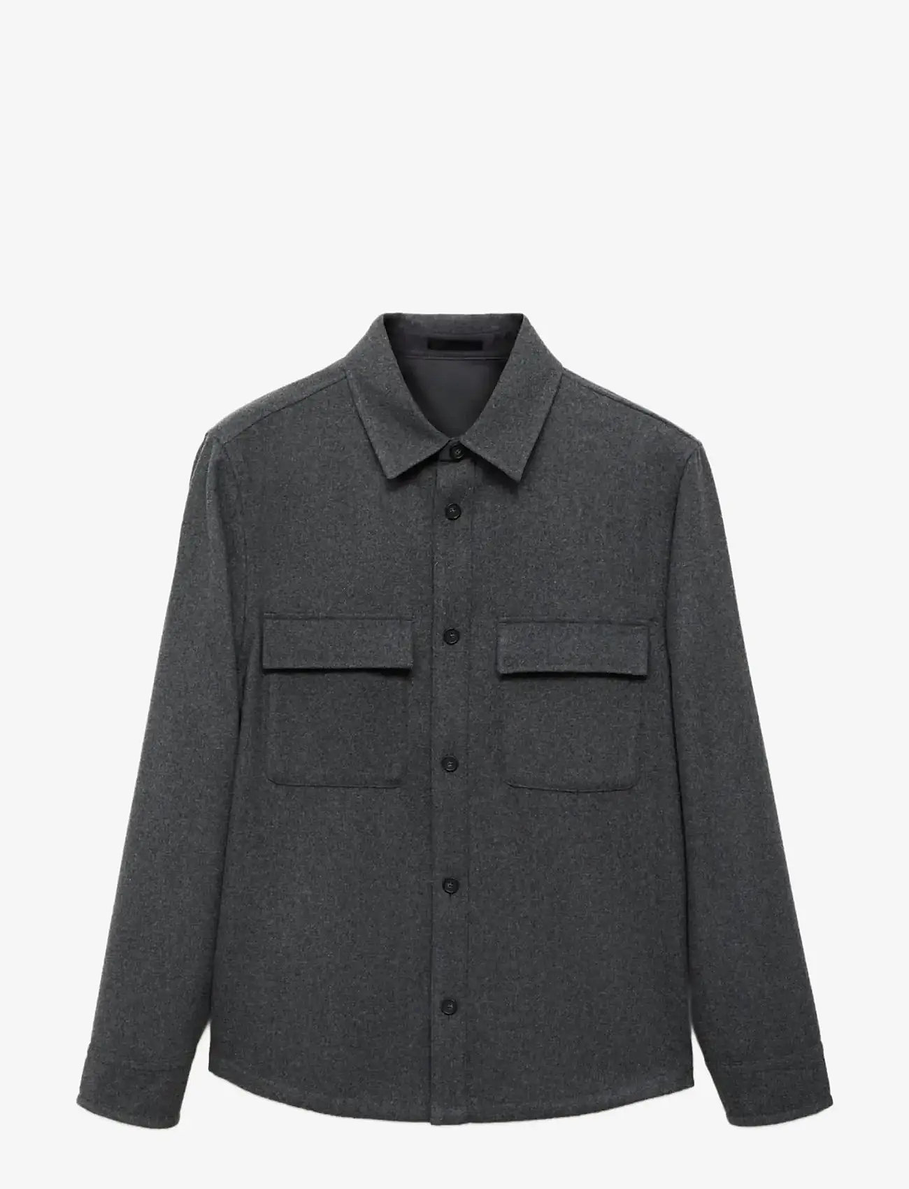 Mango - Wool overshirt with pockets - kollektionen - grey - 1