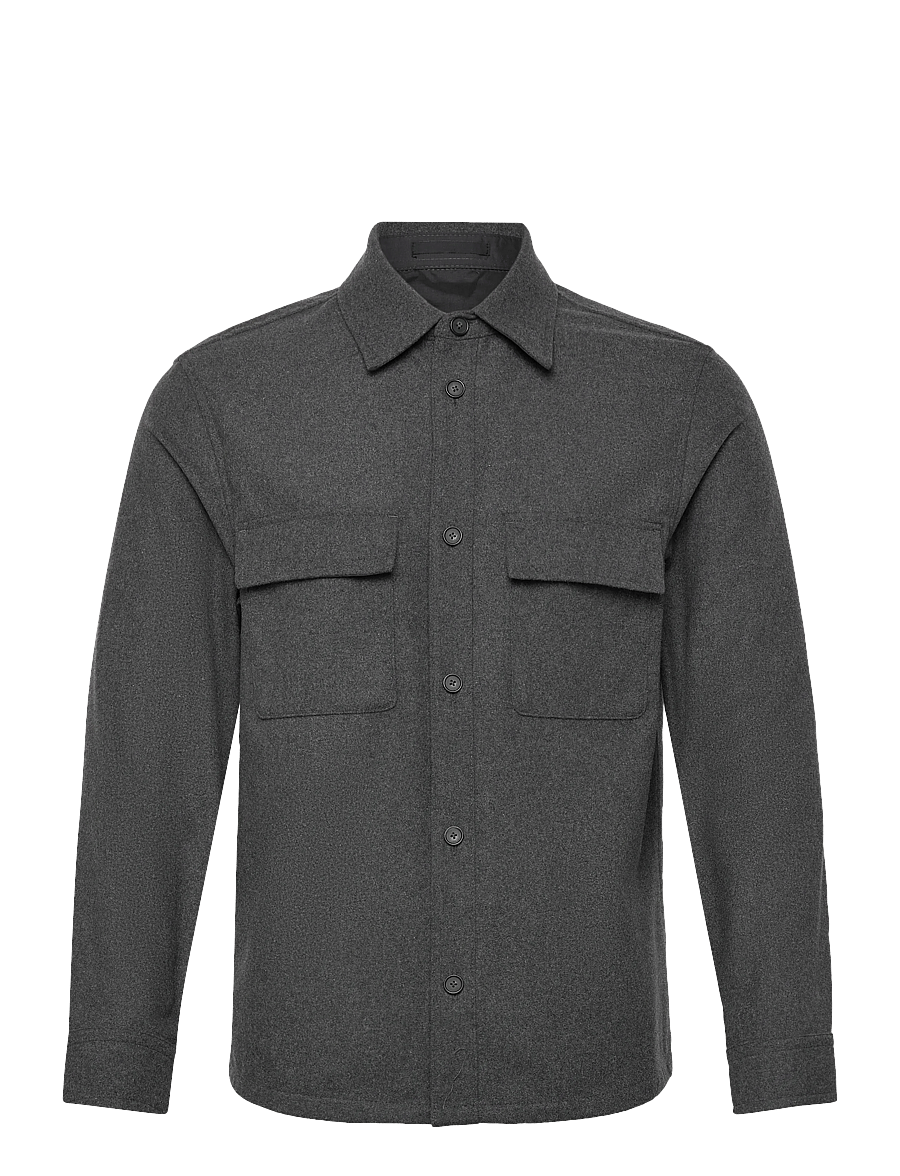 Mango - Wool overshirt with pockets - kollektioner - grey - 1