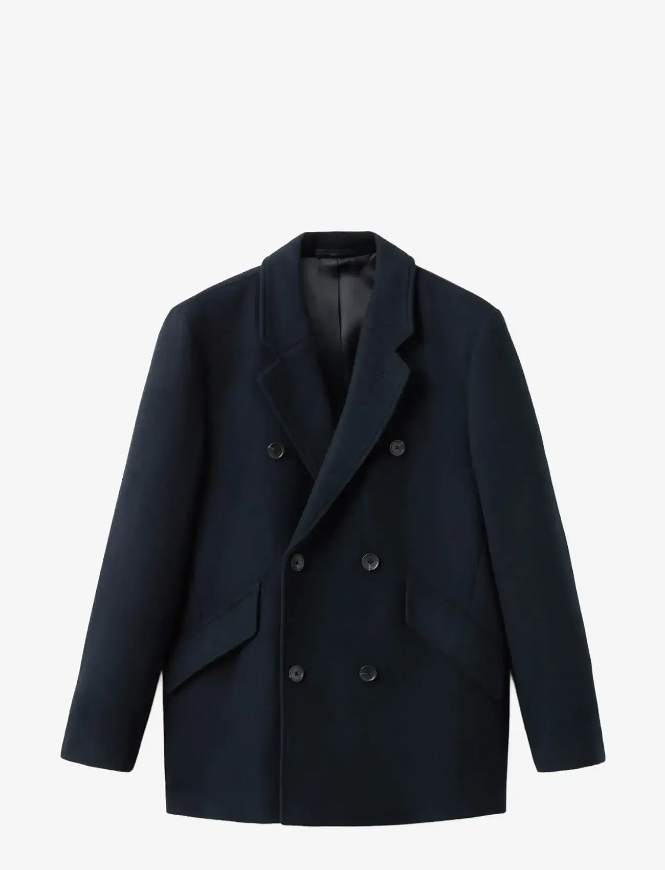 Mango - Double-breasted wool-blend coat - winterjacken - navy - 1