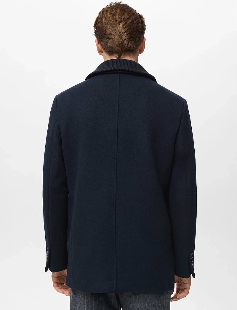 Mango - Double-breasted wool-blend coat - winterjacken - navy - 2