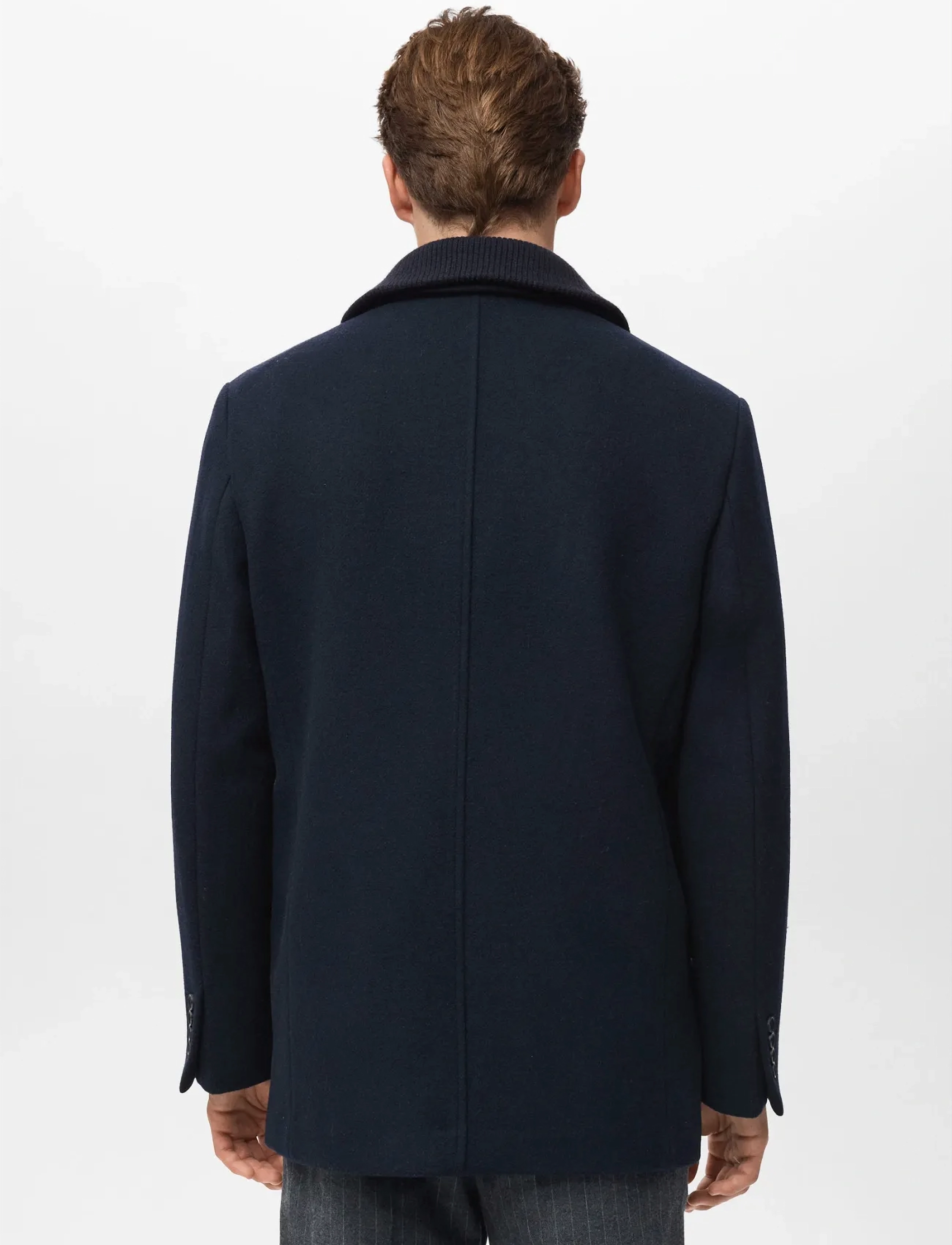 Mango - Double-breasted wool-blend coat - frakker - navy - 2