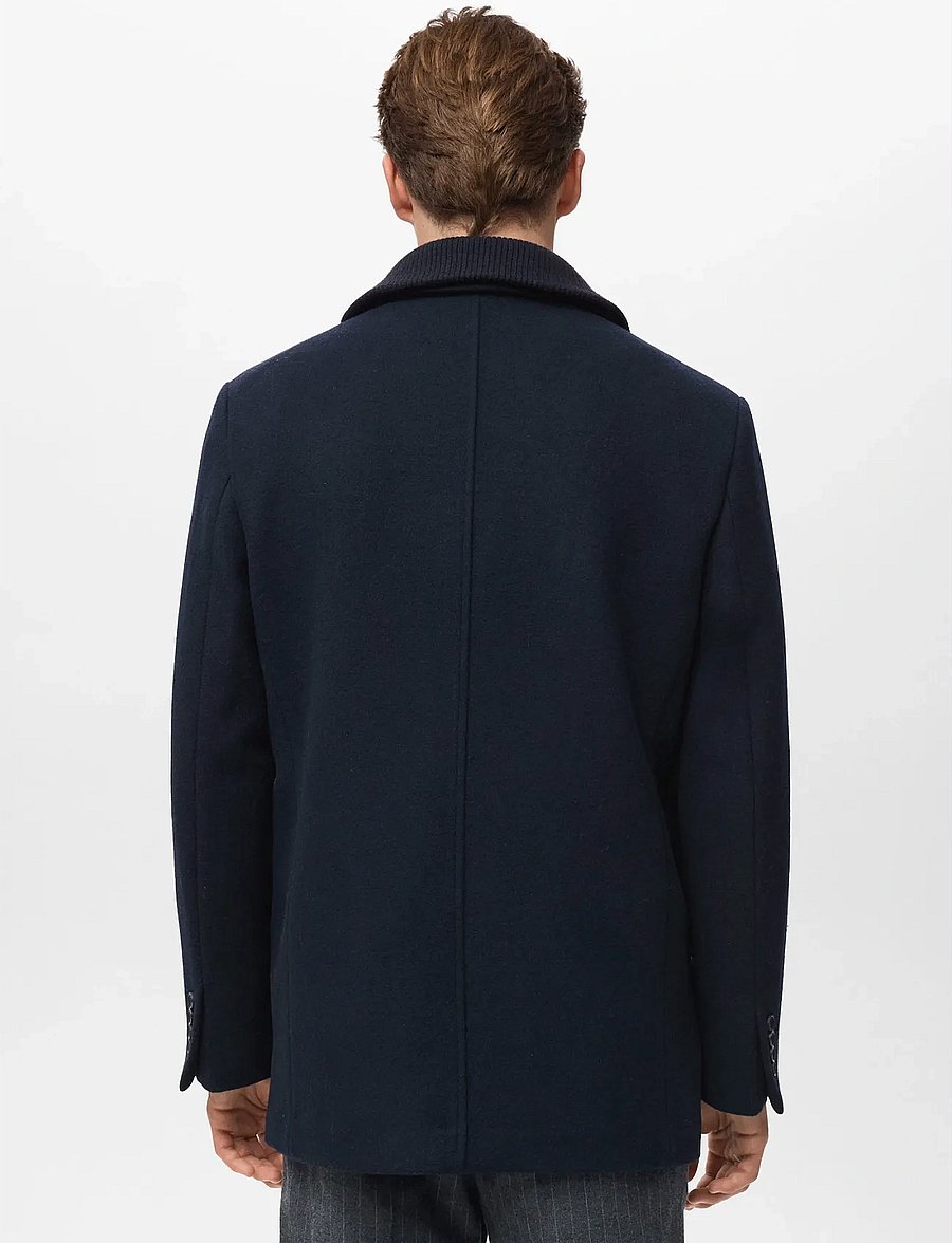 Mango - Double-breasted wool-blend coat - villakangastakit - navy - 2